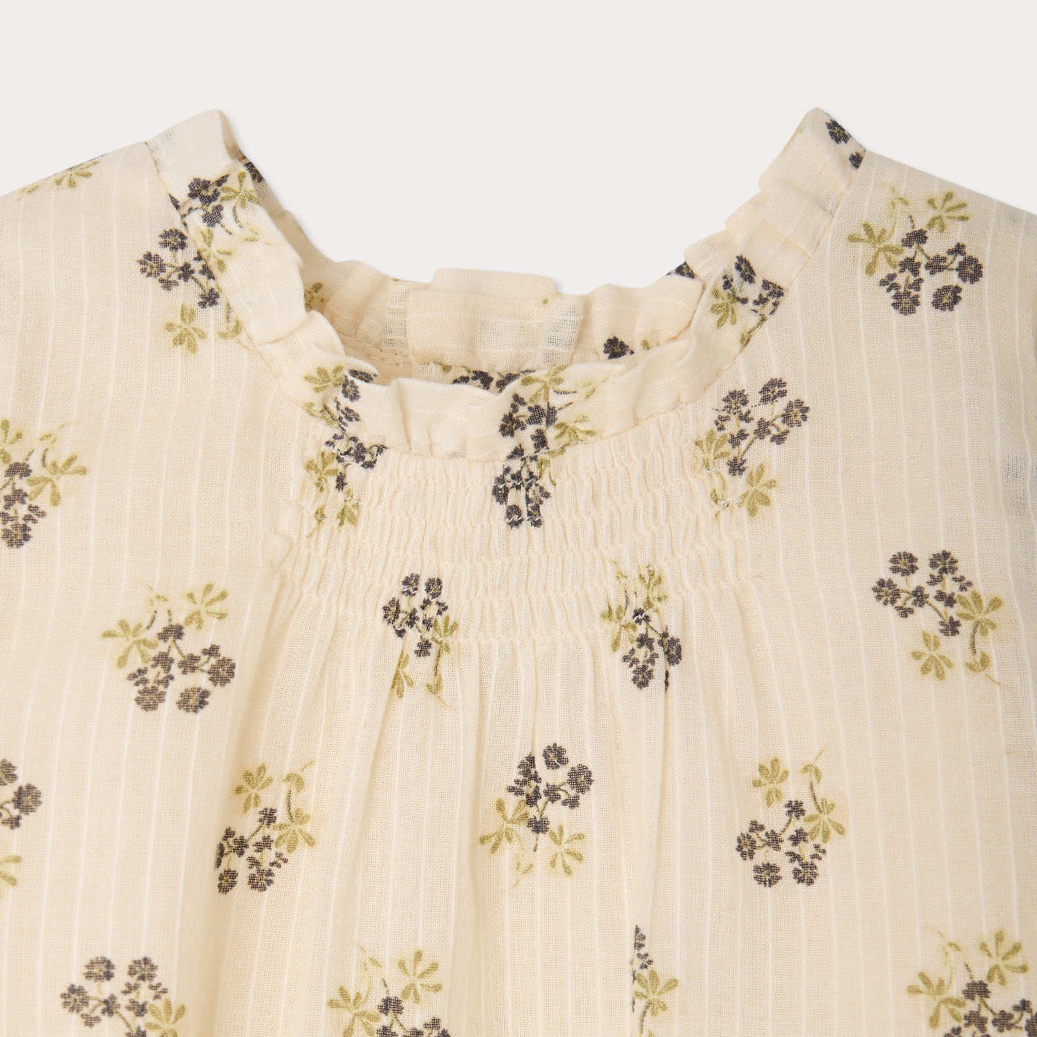 Baby Girls Beige Flower Cotton Dress