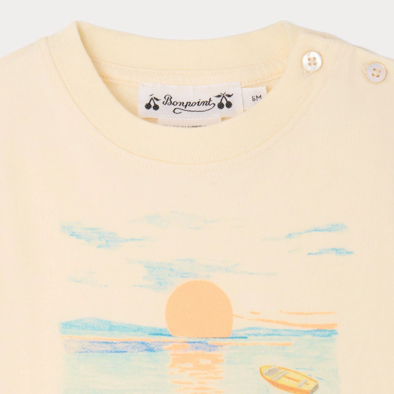 Baby Boys Ivory Printed Cotton T-Shirt
