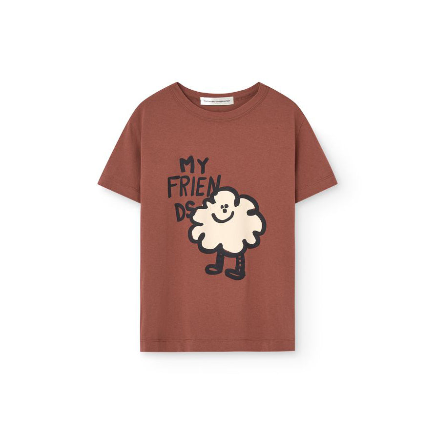 Boys & Girls Brown Printed Cotton T-Shirt