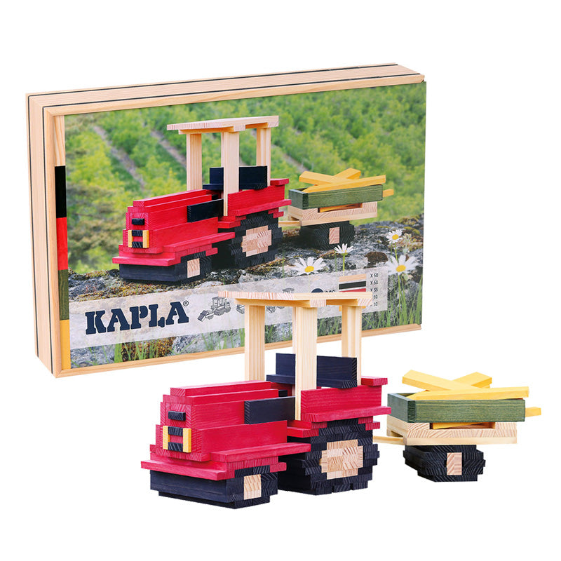 KAPLA建构片——木盒礼品装彩色小火车款（155片装）