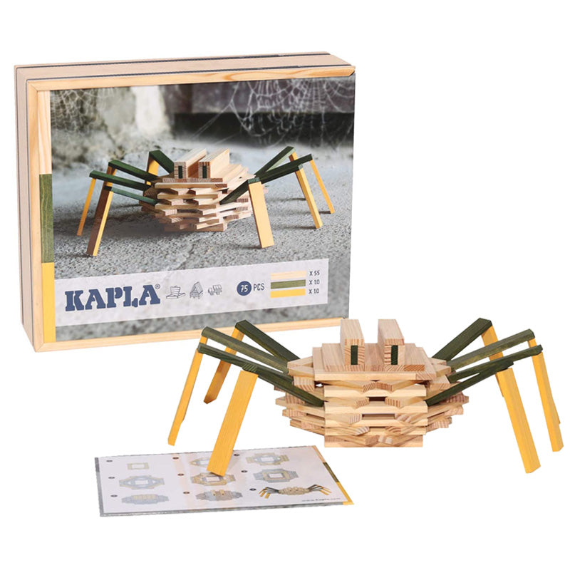 KAPLA建构片——木盒礼品装彩色小蜘蛛款（75片装）