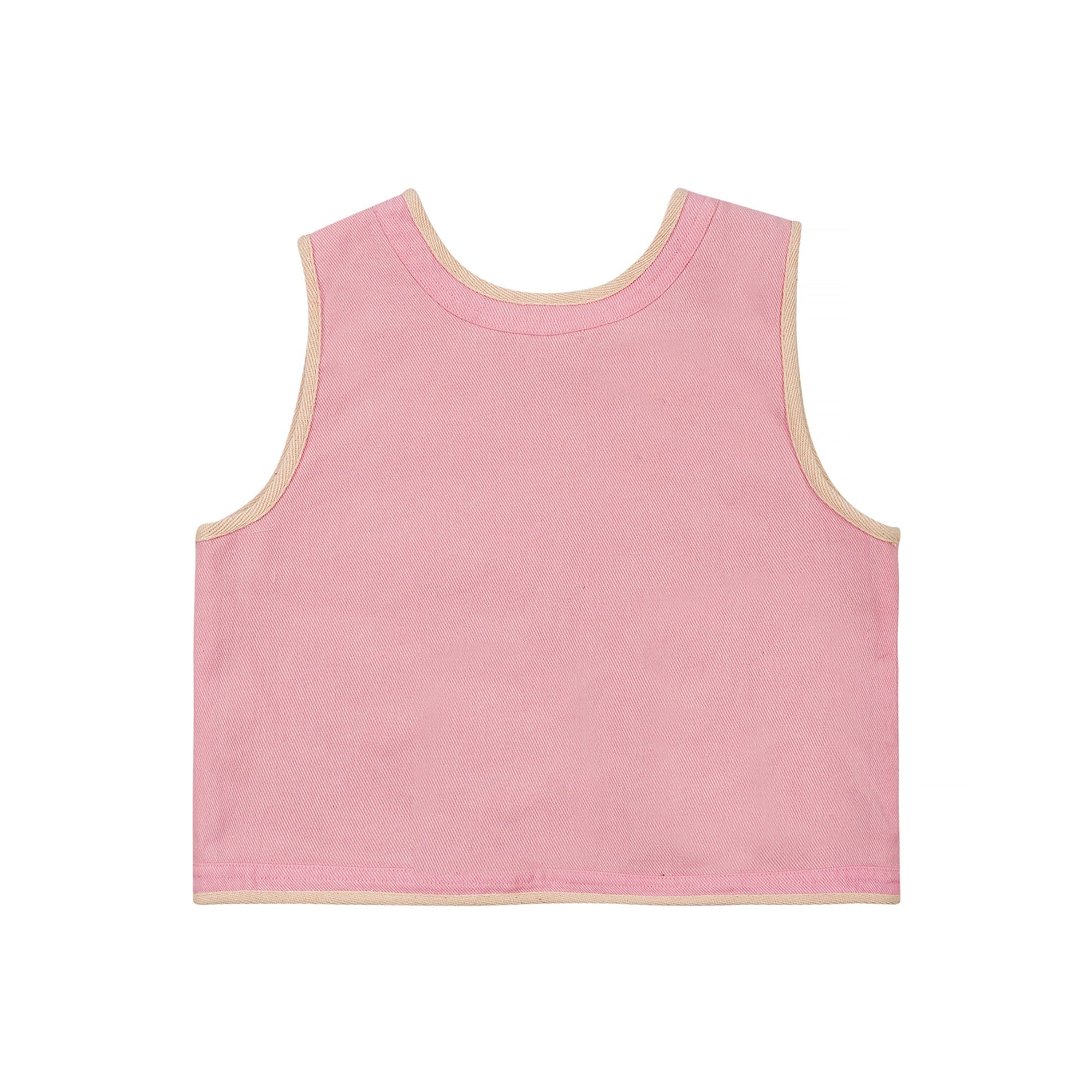 Girls Pink Embroidered Reversible Gilet