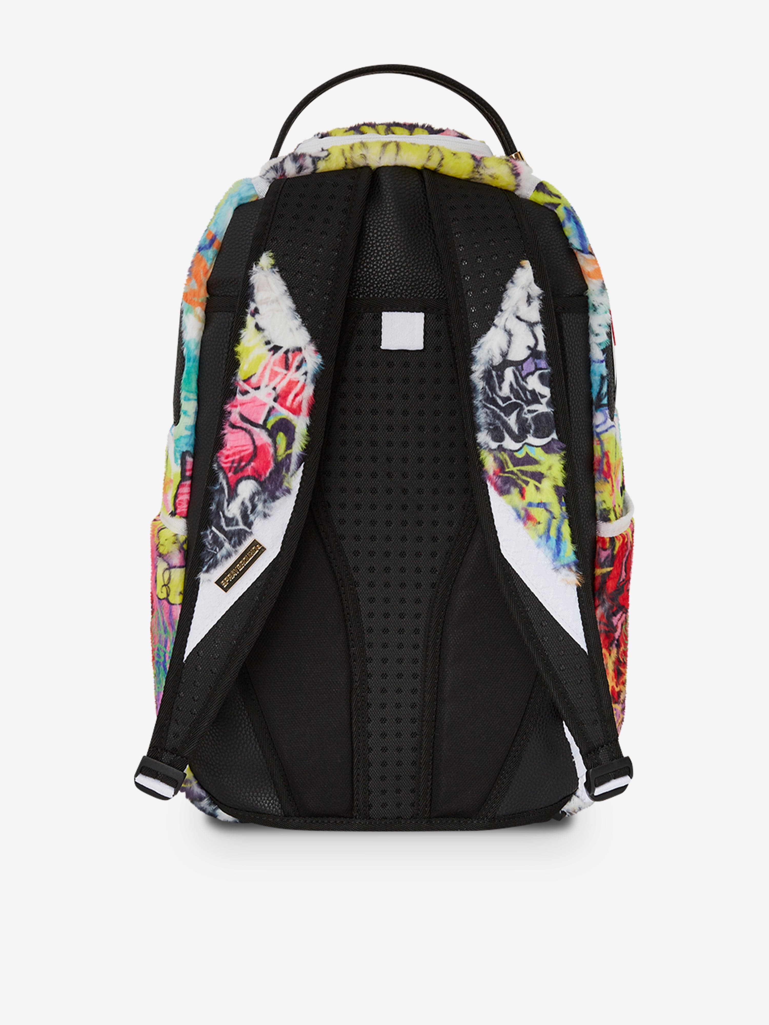 Sprayground Kids Graffiti Fur DLXSF Backpack in Multicolour (45.72 cm)