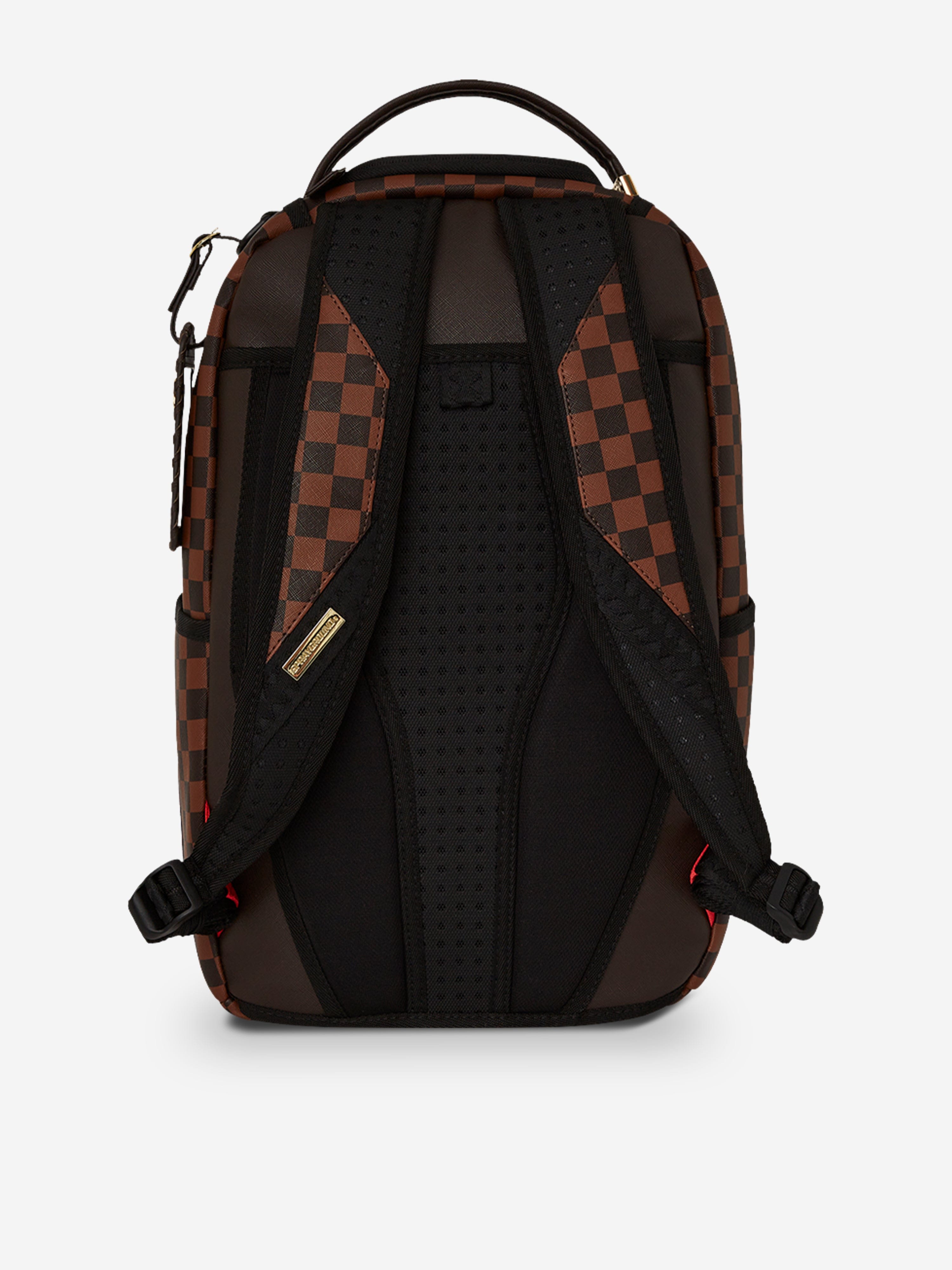 Sprayground Kids Core Embossed Check DLXSV Backpack in Brown (45.72 cm)