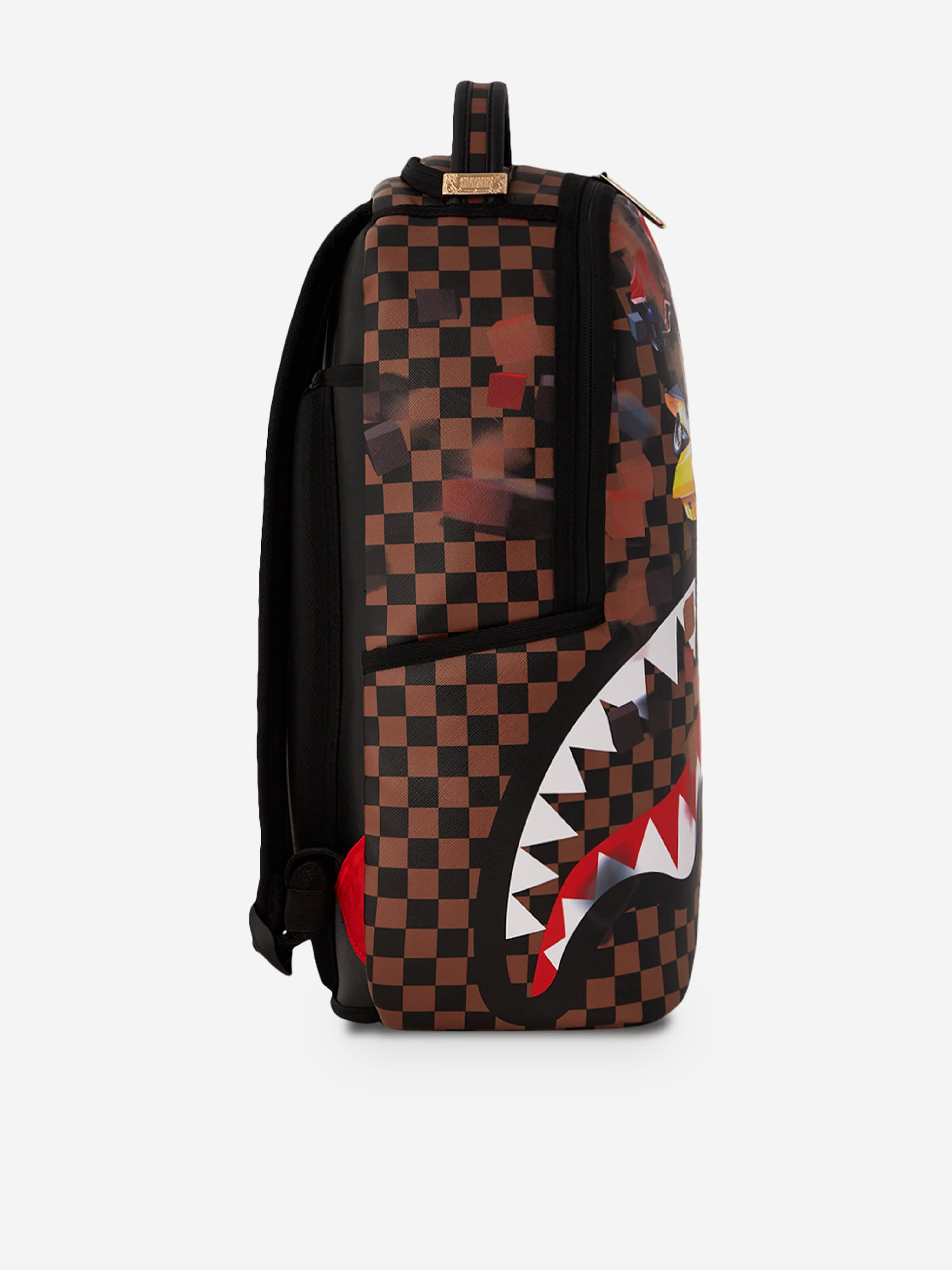 Sprayground Kids Transformers Checkered Backpack in Brown (46cm)