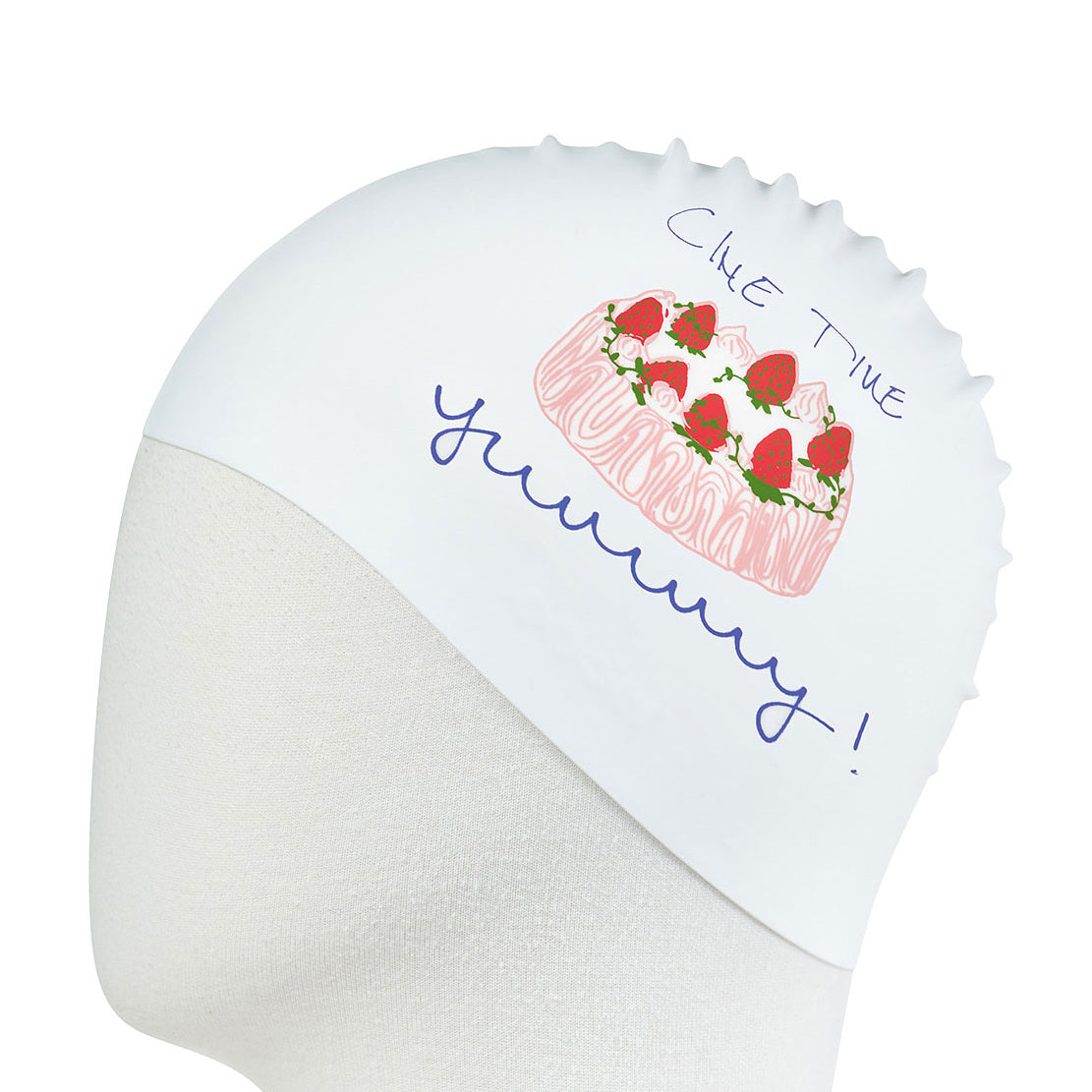 Adult White Cake Silicone Swim Cap