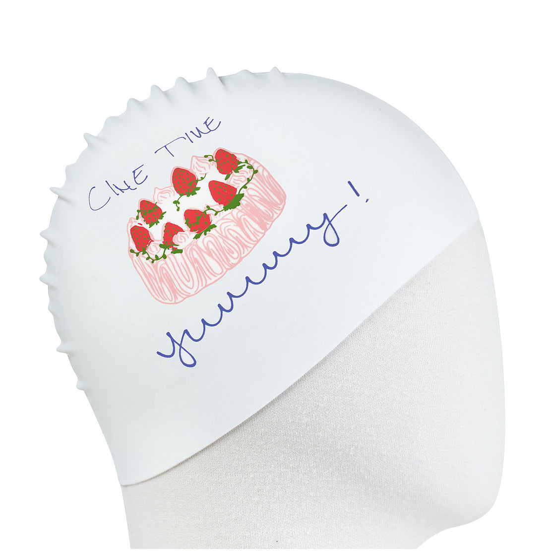 Adult White Cake Silicone Swim Cap