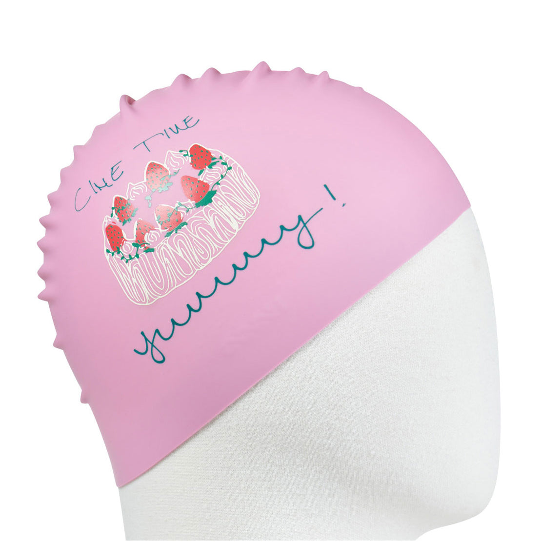 Adult Pink Cake Silicone Swim Cap