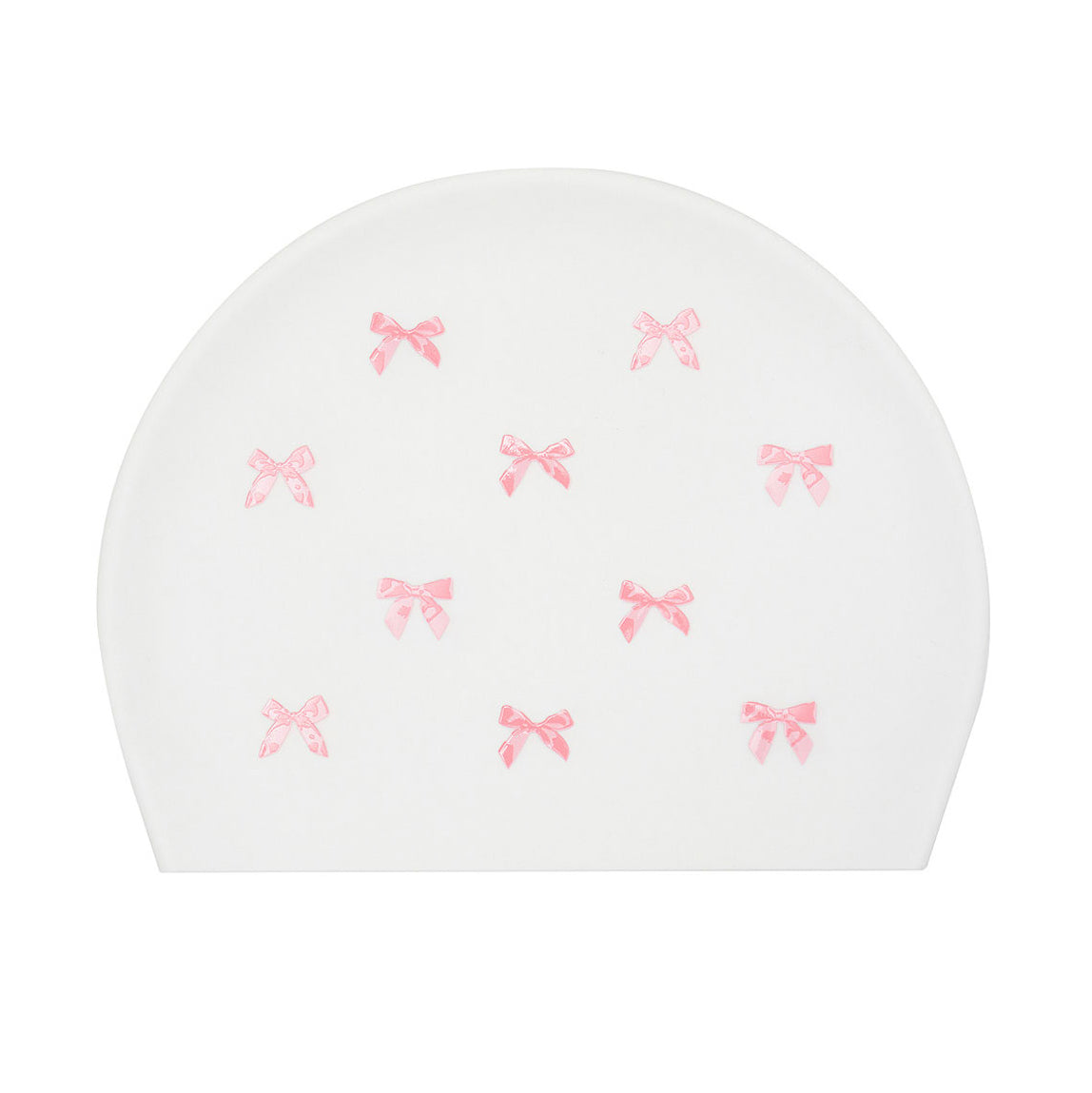 Adult White Bow Silicone Swim Cap