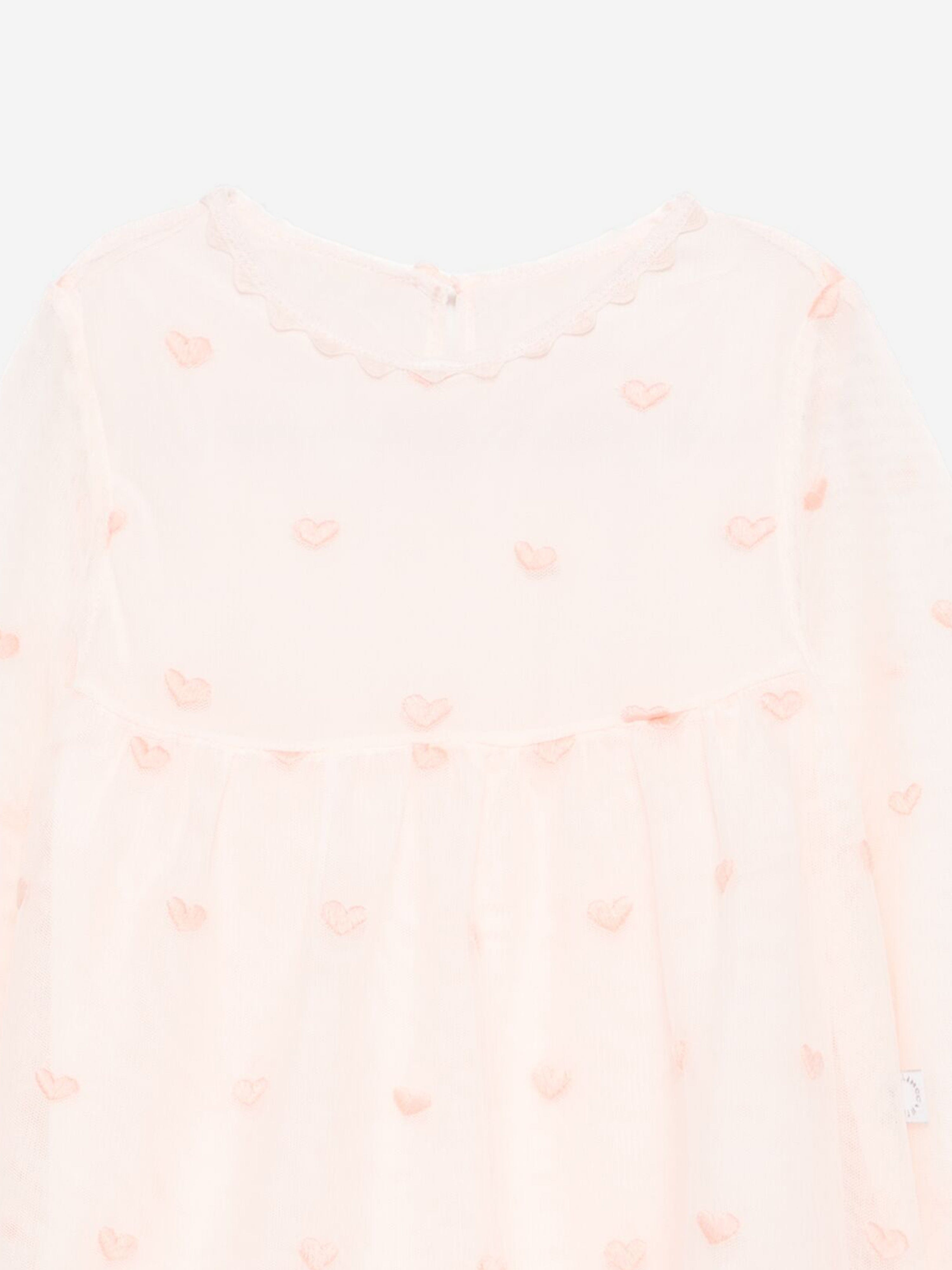 Stella McCartney Baby Girls Embroidered Heart Dress in Pink