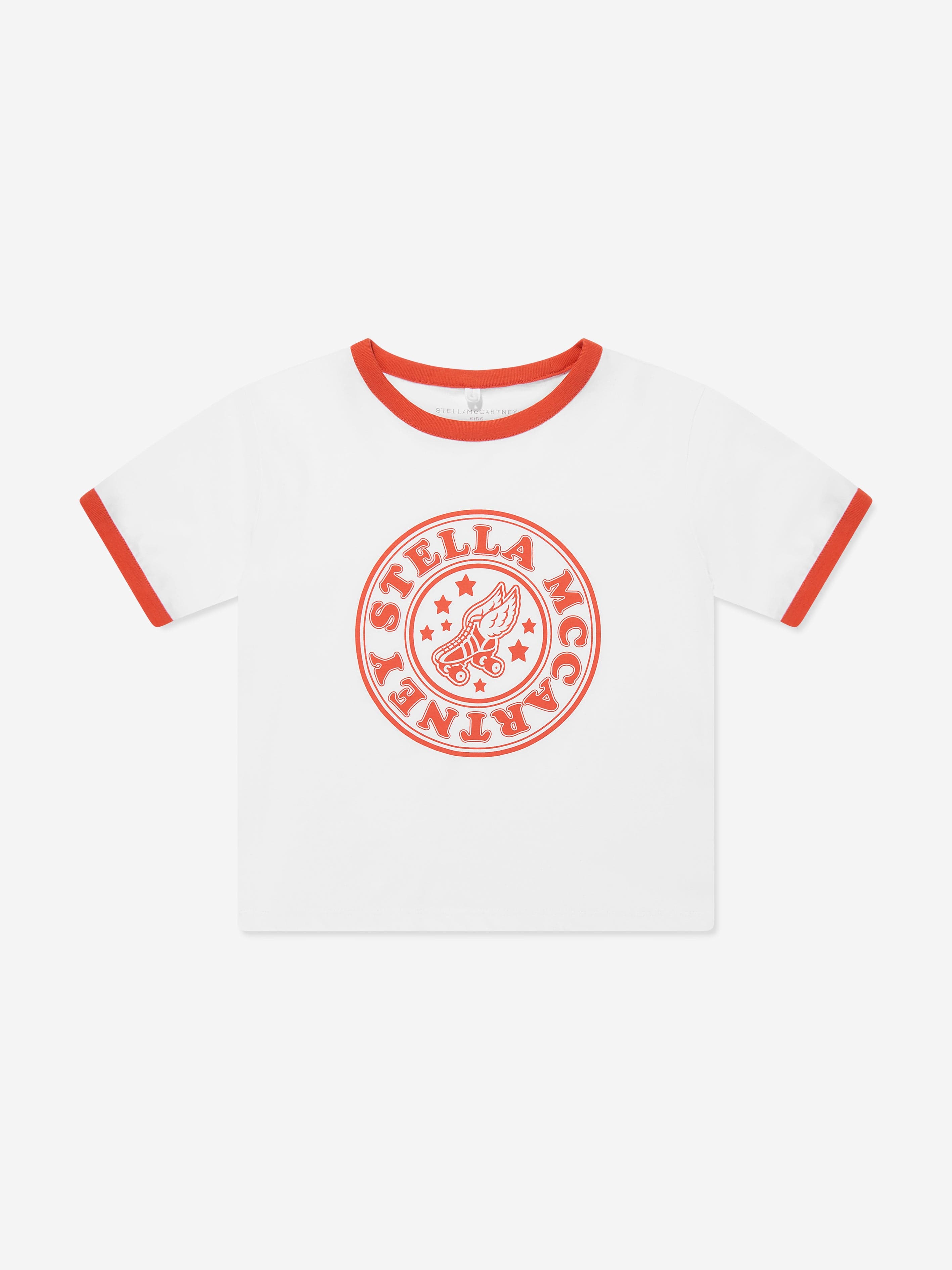 Girls Logo Print Cropped T-Shirt in White
