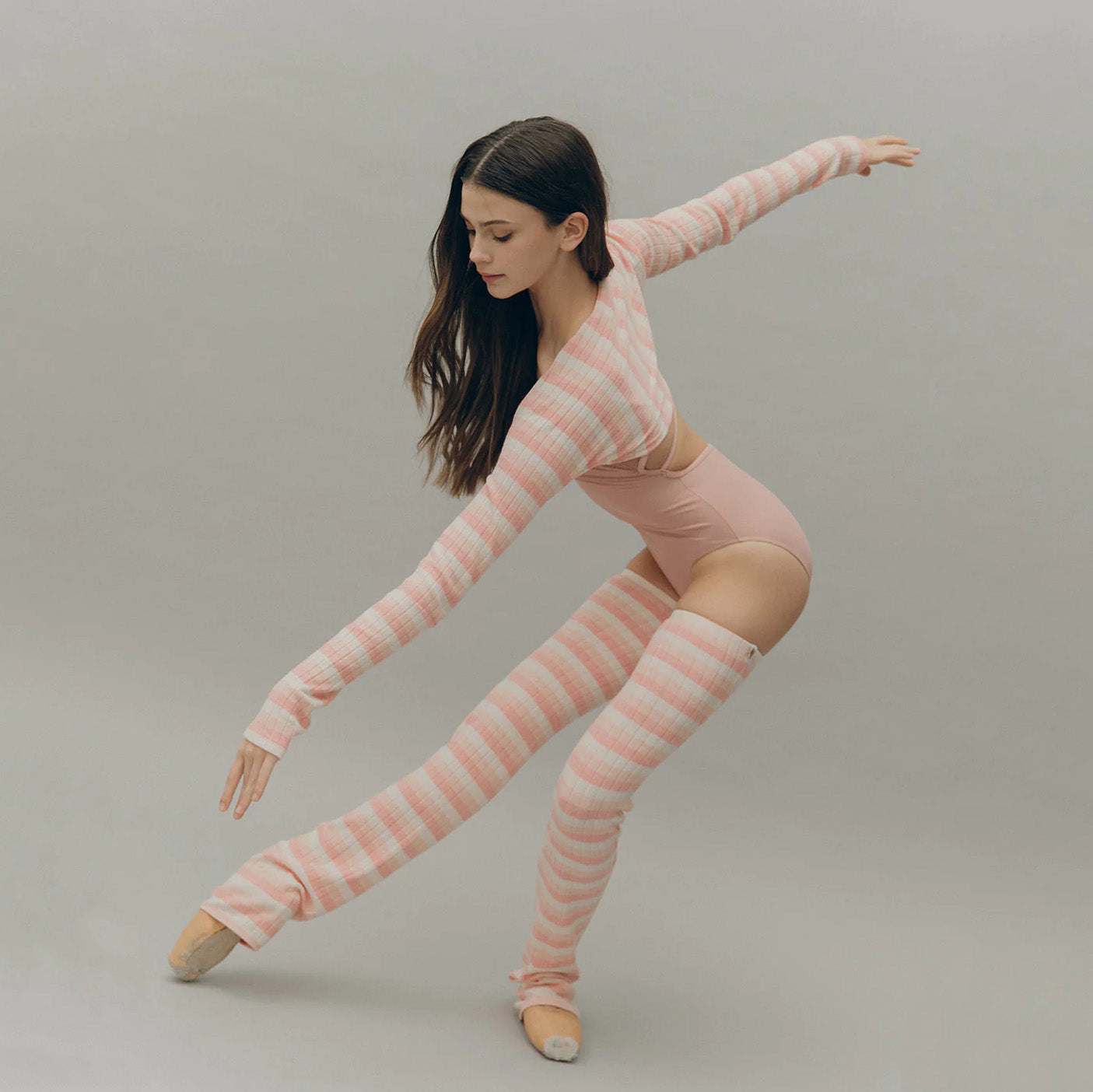 Boys & Girls Pink Stripes Ballet Warm Up Socks