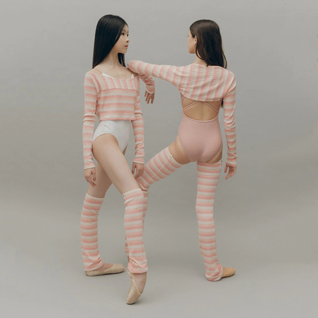 Boys & Girls Pink Stripes Ballet Warm Up Socks