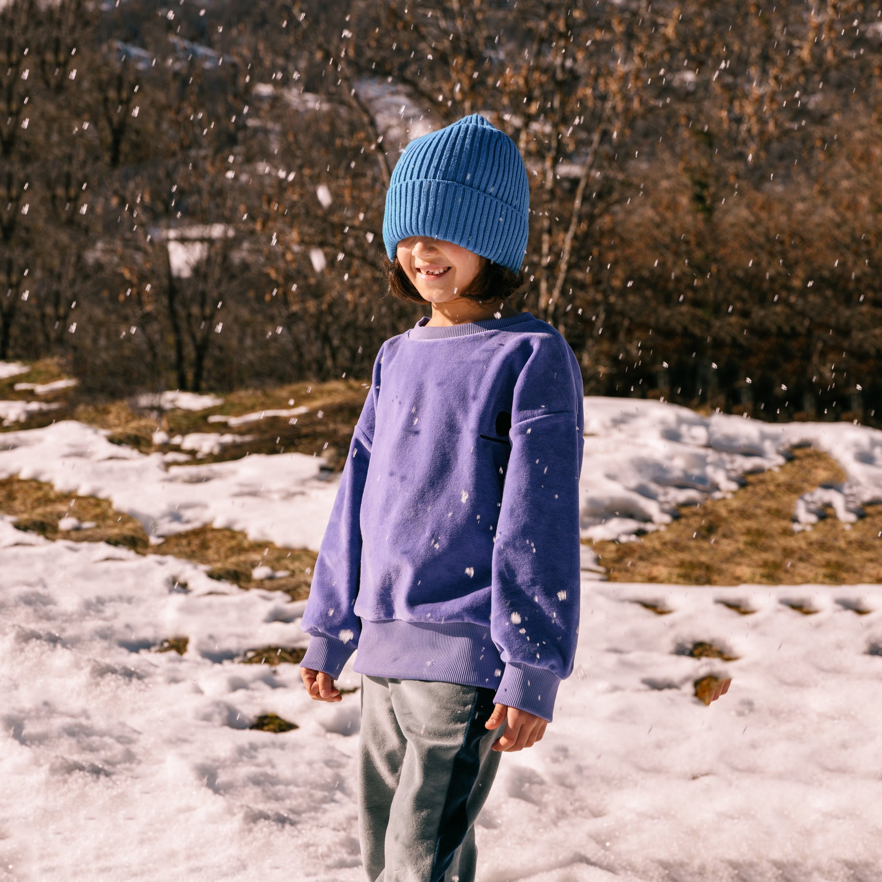 Boys & Girls Purple Velvet Sweatshirt