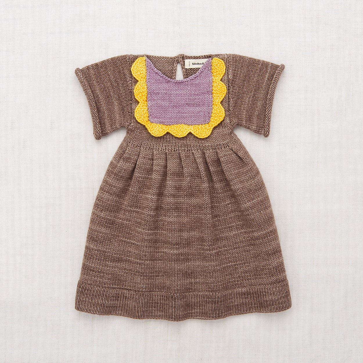 Girls Brown Wool Dress
