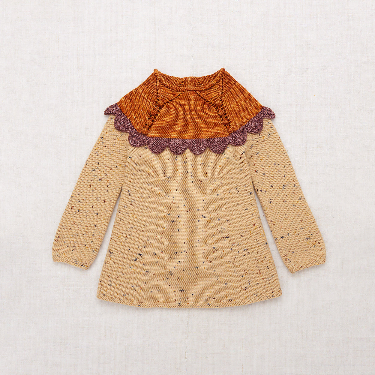 Girls Camel Wool Dress