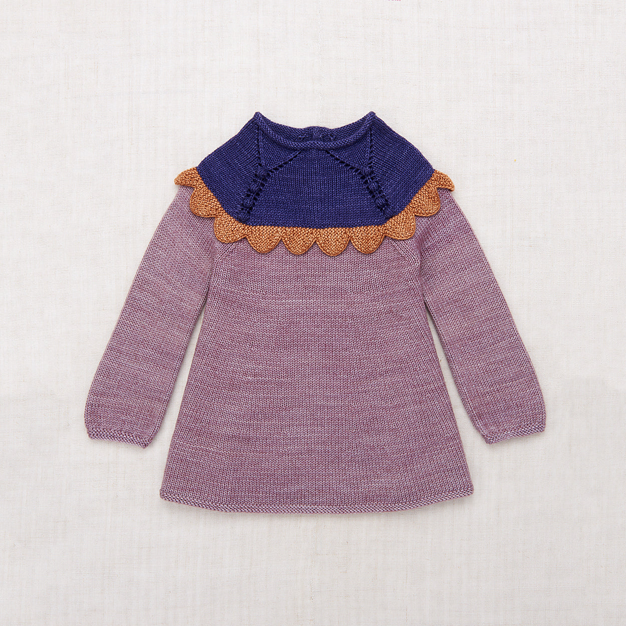 Girls Purple Wool Dress
