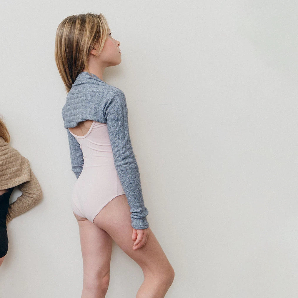 Girls Blue Ballet Shoulder Warmers(Stream - KIDS Natalie Shrug)