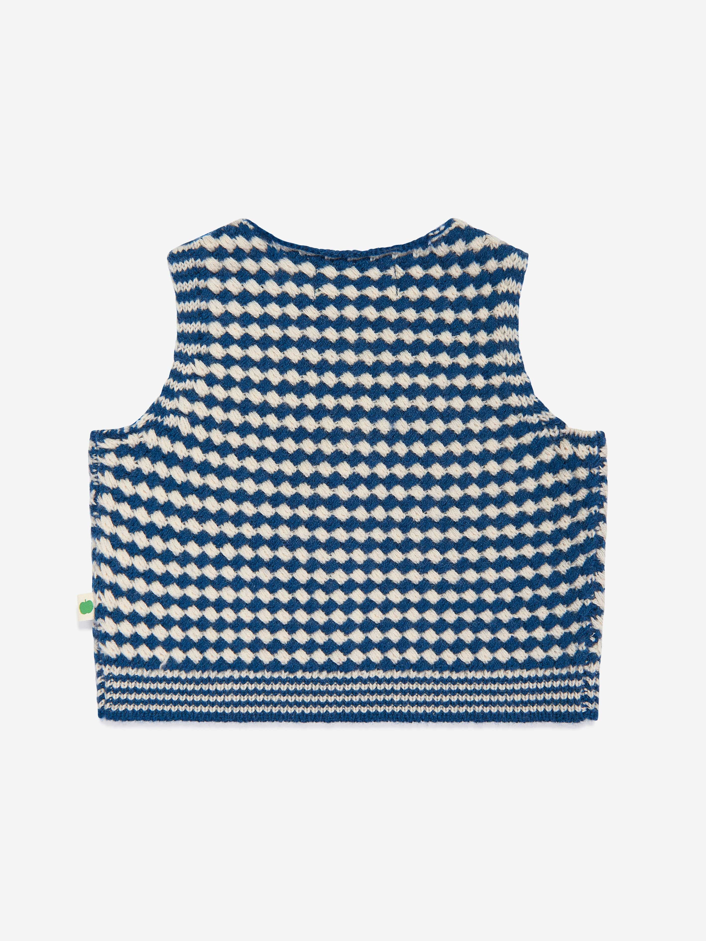 Boys Hawthorn Chunky Checker Waistcoat in Blue