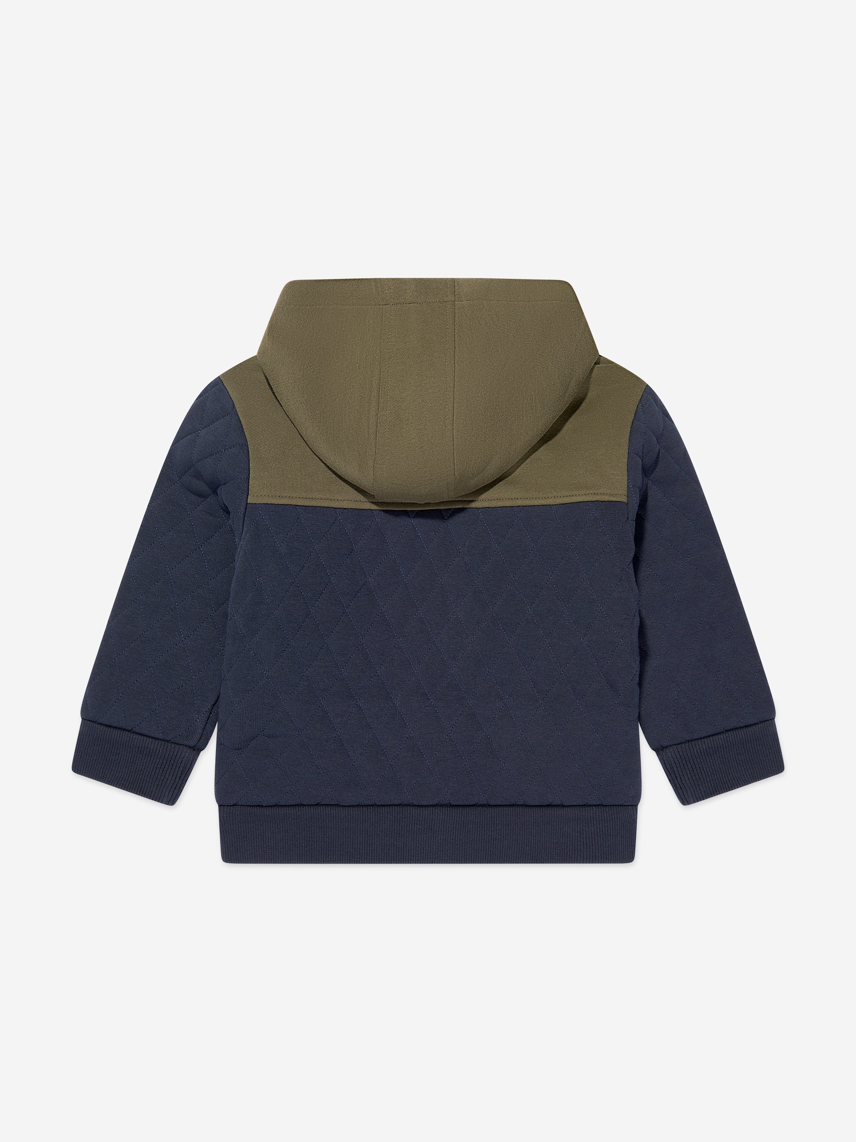 Timberland Boys Quilted Hooded Sweatshirt in Navy