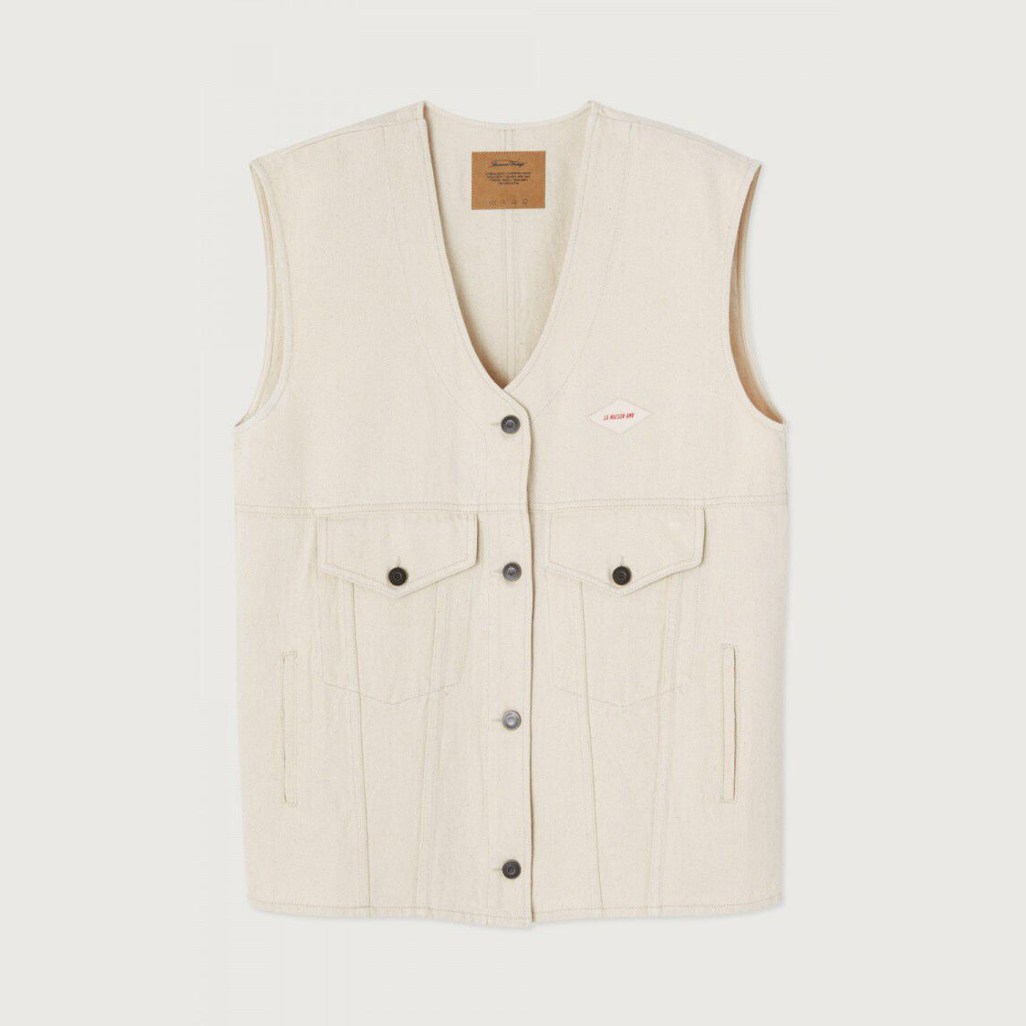 Women White Cotton Gilet