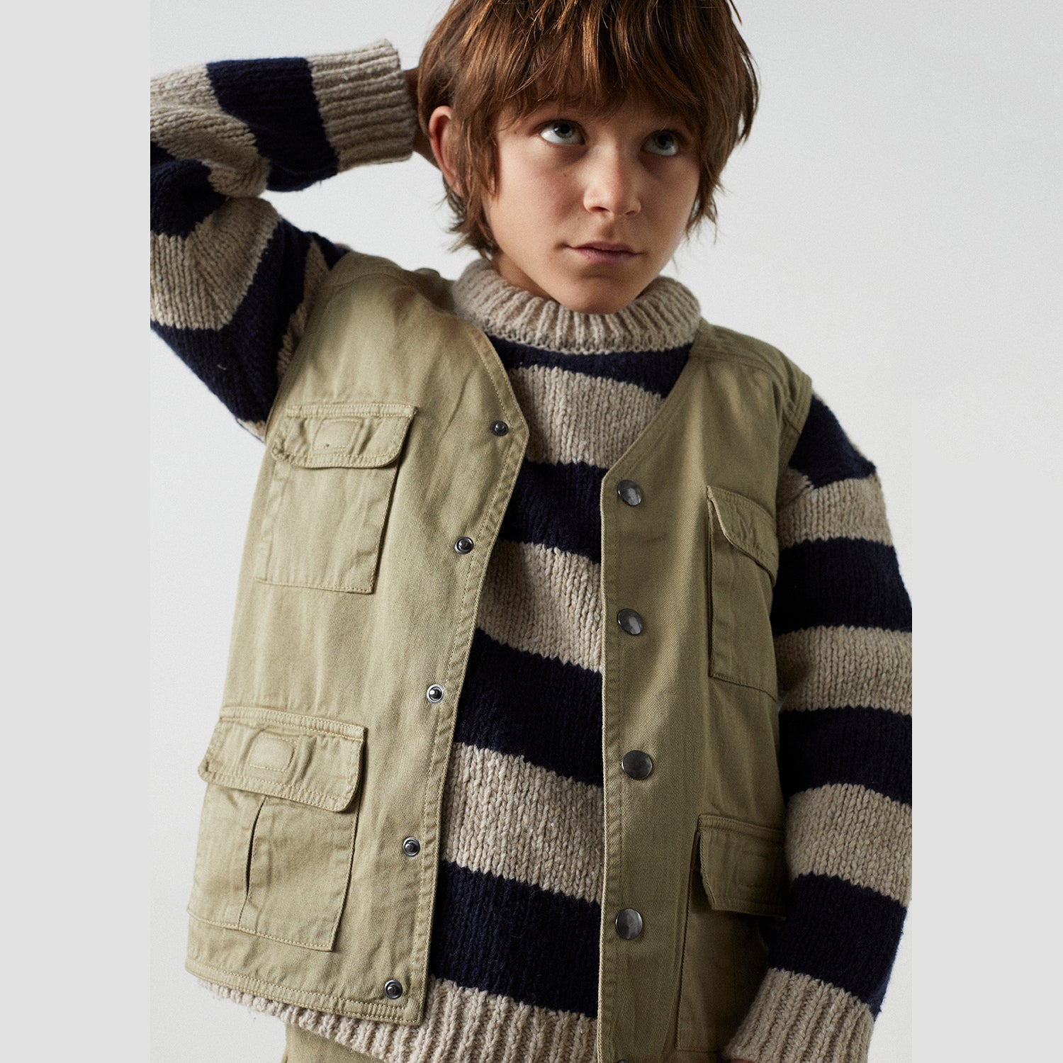 Boys & Girls Army Green Gilet