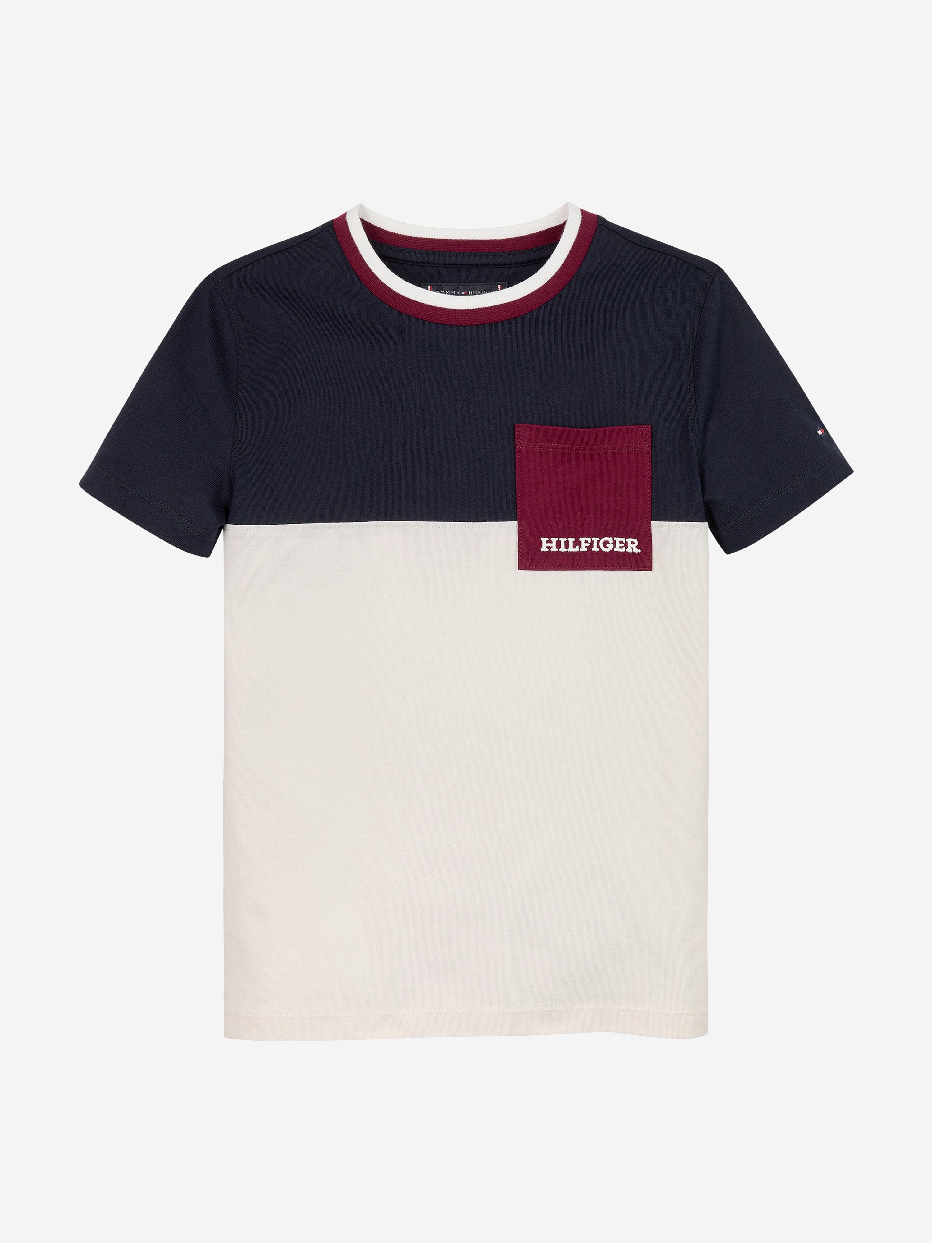 Tommy Hilfiger Boys Colourblock Embroidered T-Shirt in Multicolour
