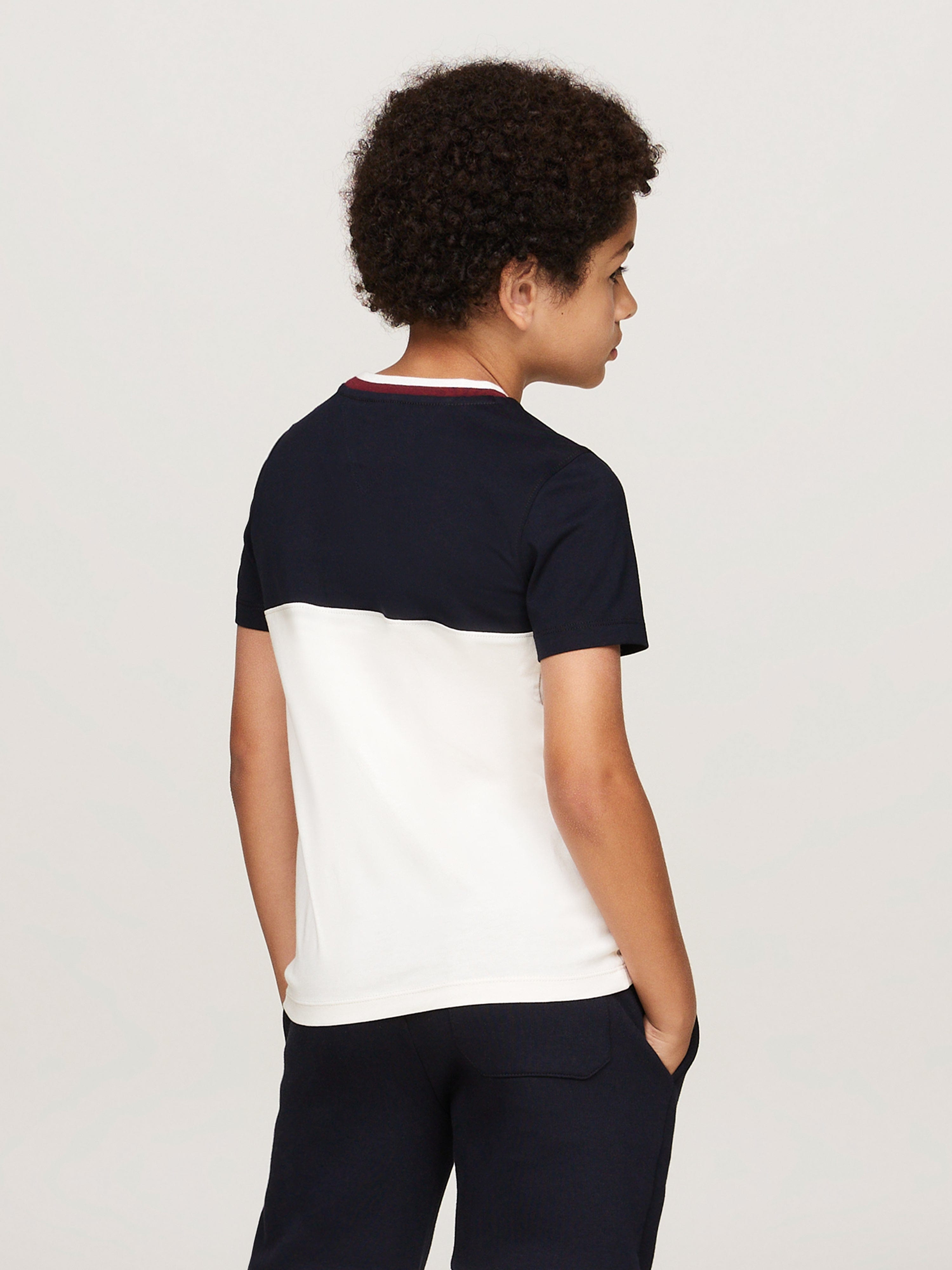 Tommy Hilfiger Boys Colourblock Embroidered T-Shirt in Multicolour