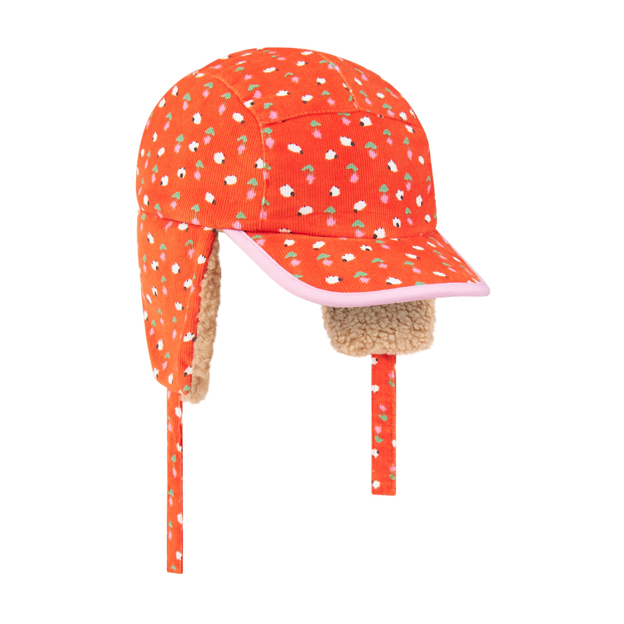 Girls Orange Sheep Hat