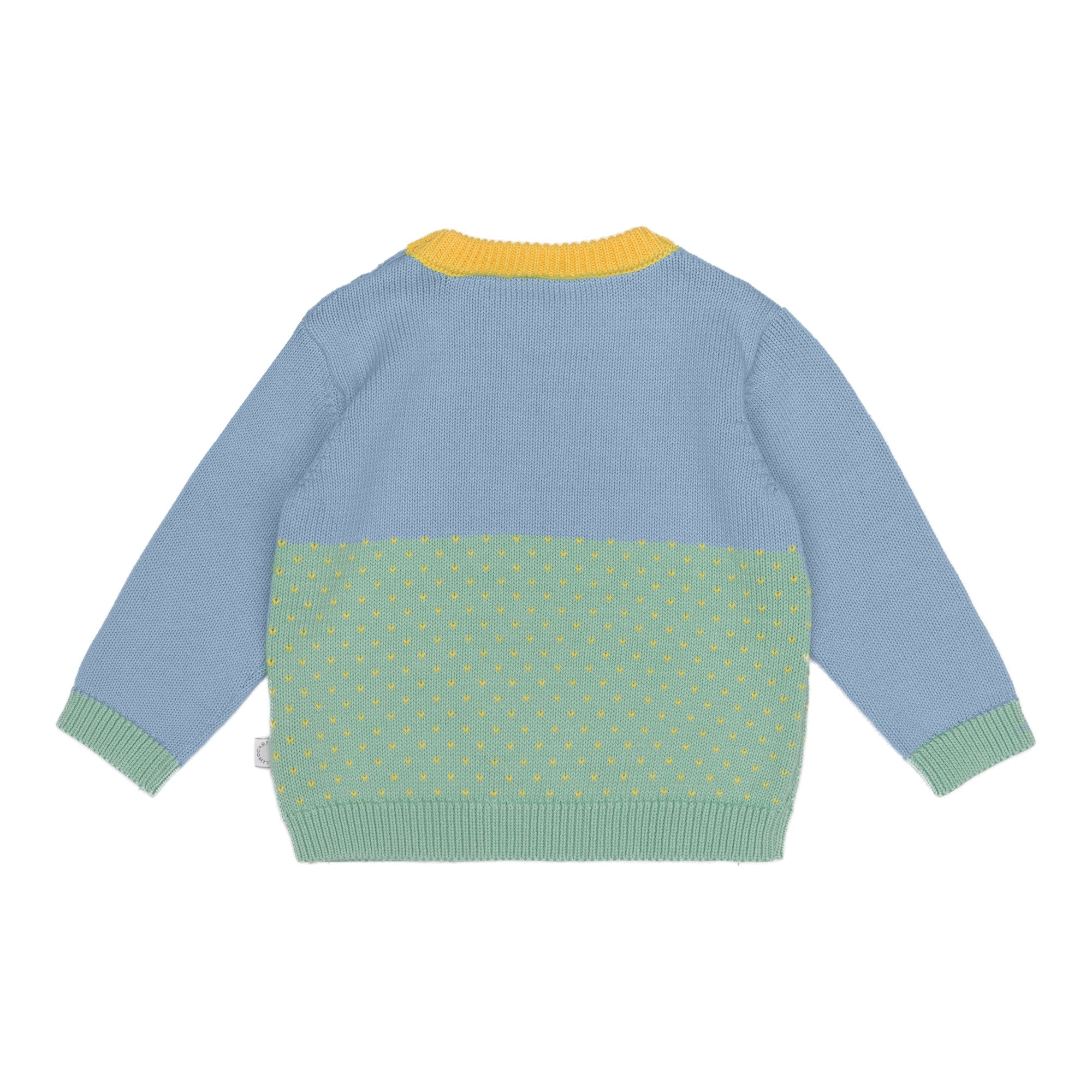 Baby Boys Blue Jacquard Cotton Sweater