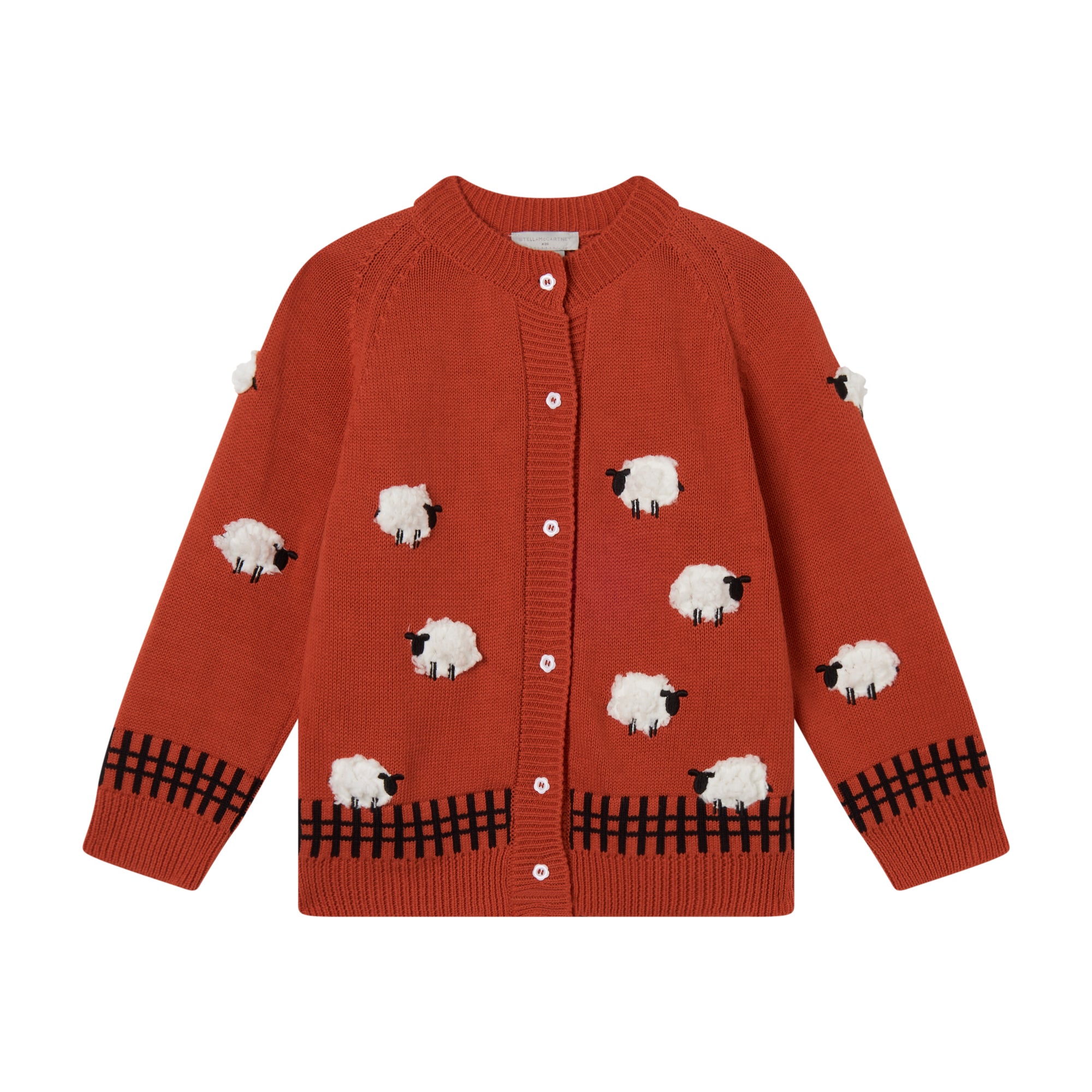 Girls Red Sheep Cotton Cardigan