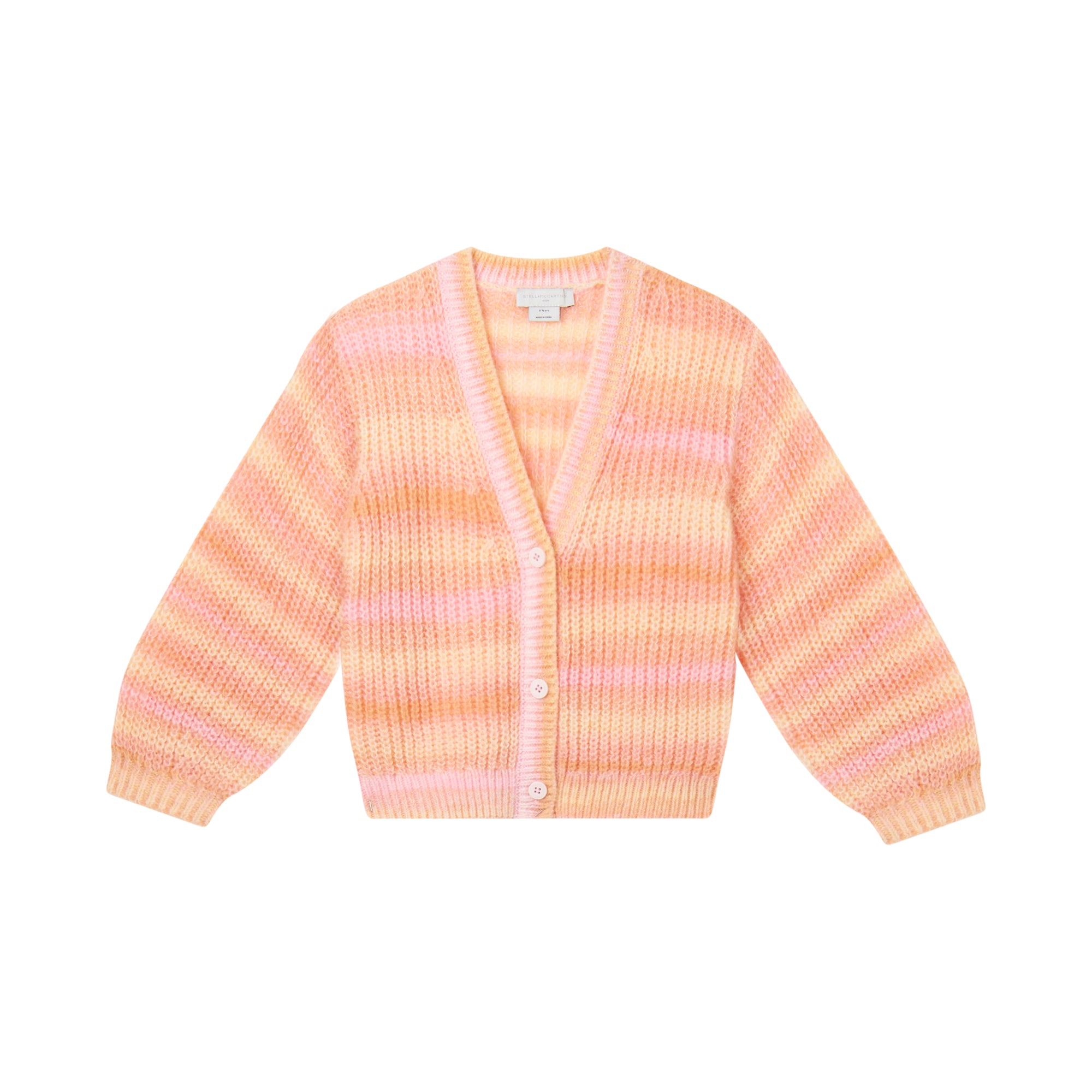 Girls Pink Stripes Knit Cardigan