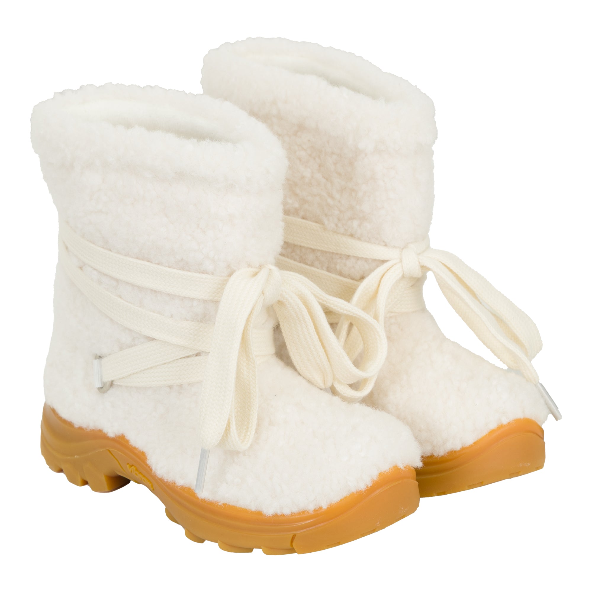 Girls White Sherpa Fleece Boots