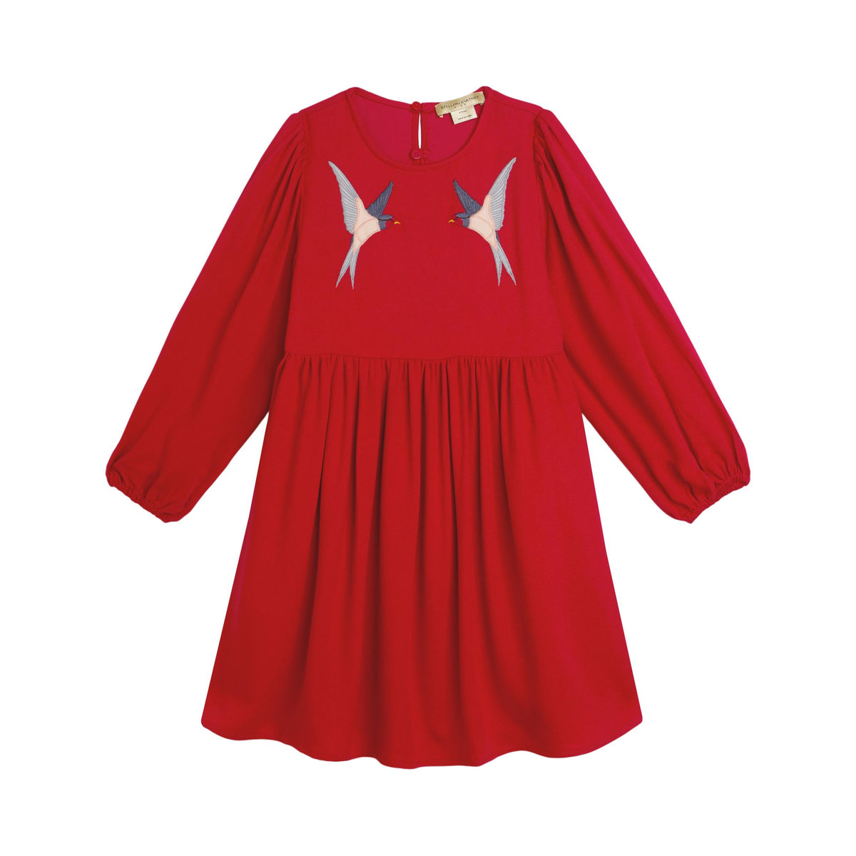Girls Red Embroidered Dress