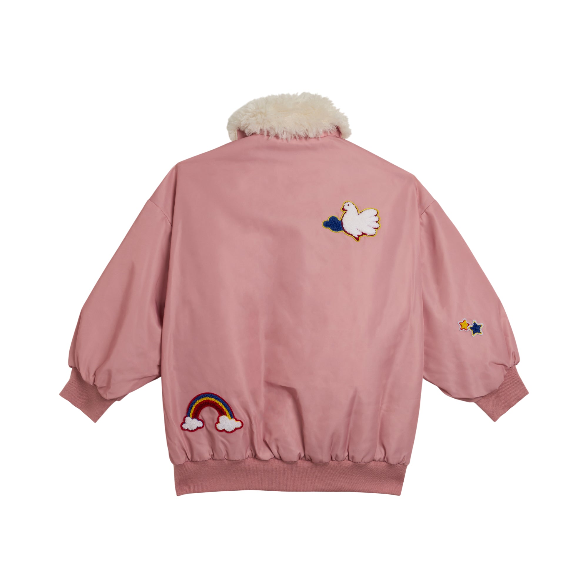 Girls Pink Padded Bomber Jacket