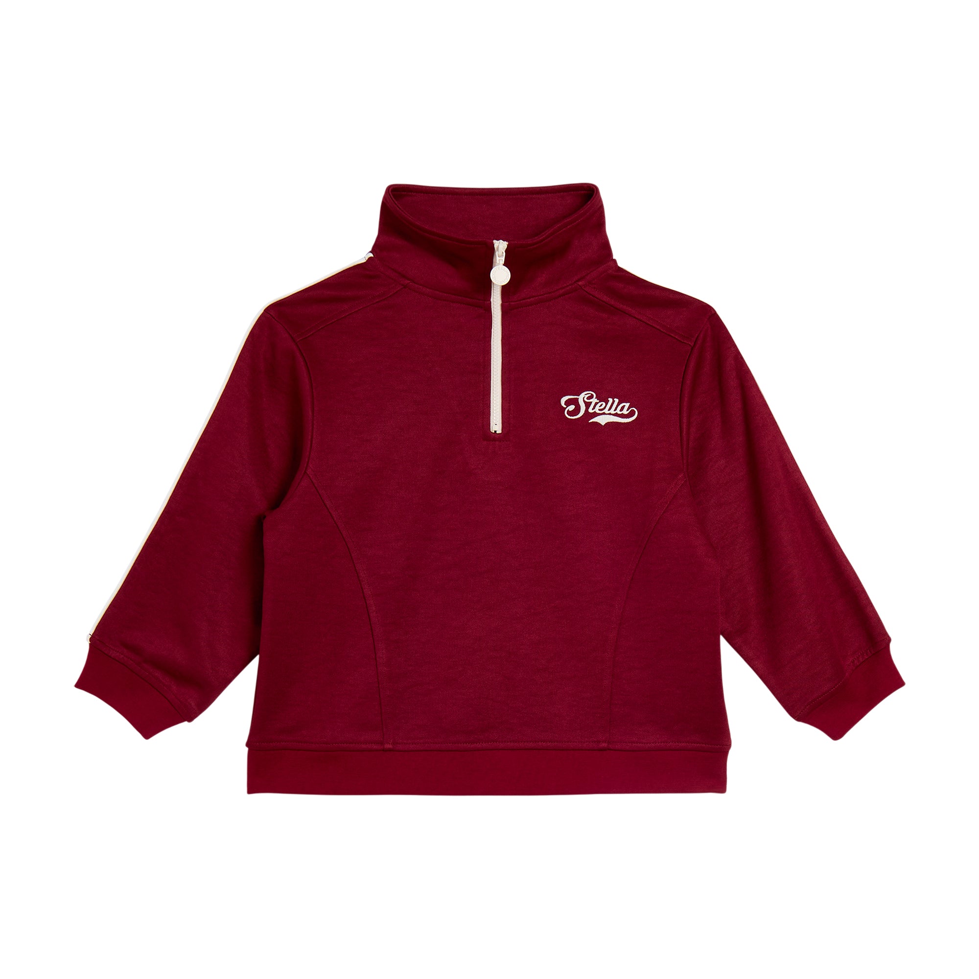 Girls Dark Red Half-zip Sweatshirt