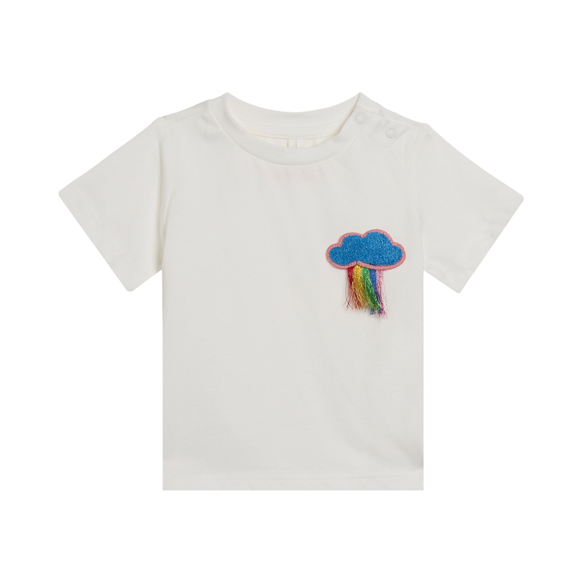 Baby Girls White Cotton T-Shirt