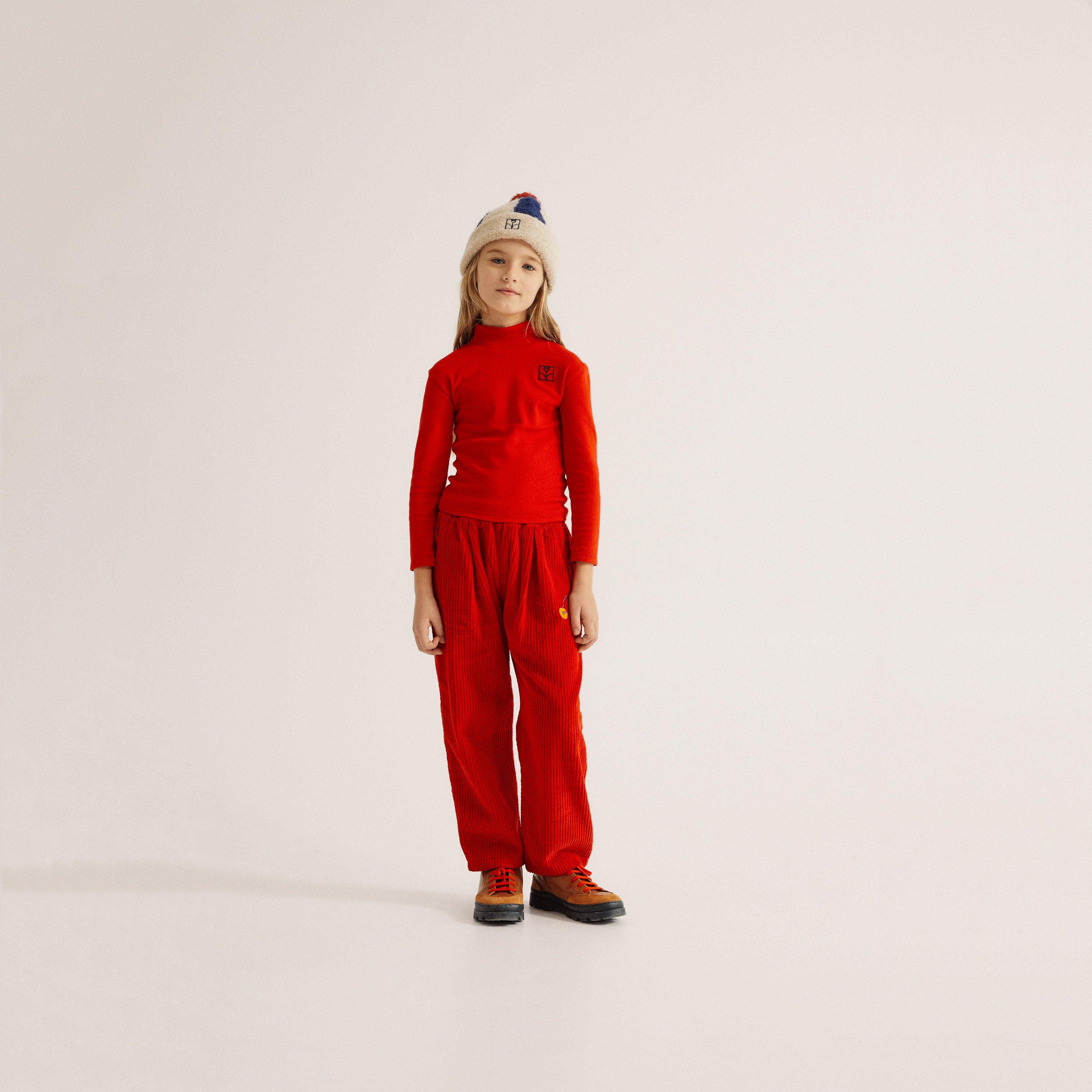 Boys & Girls Red Logo Cotton T-Shirt