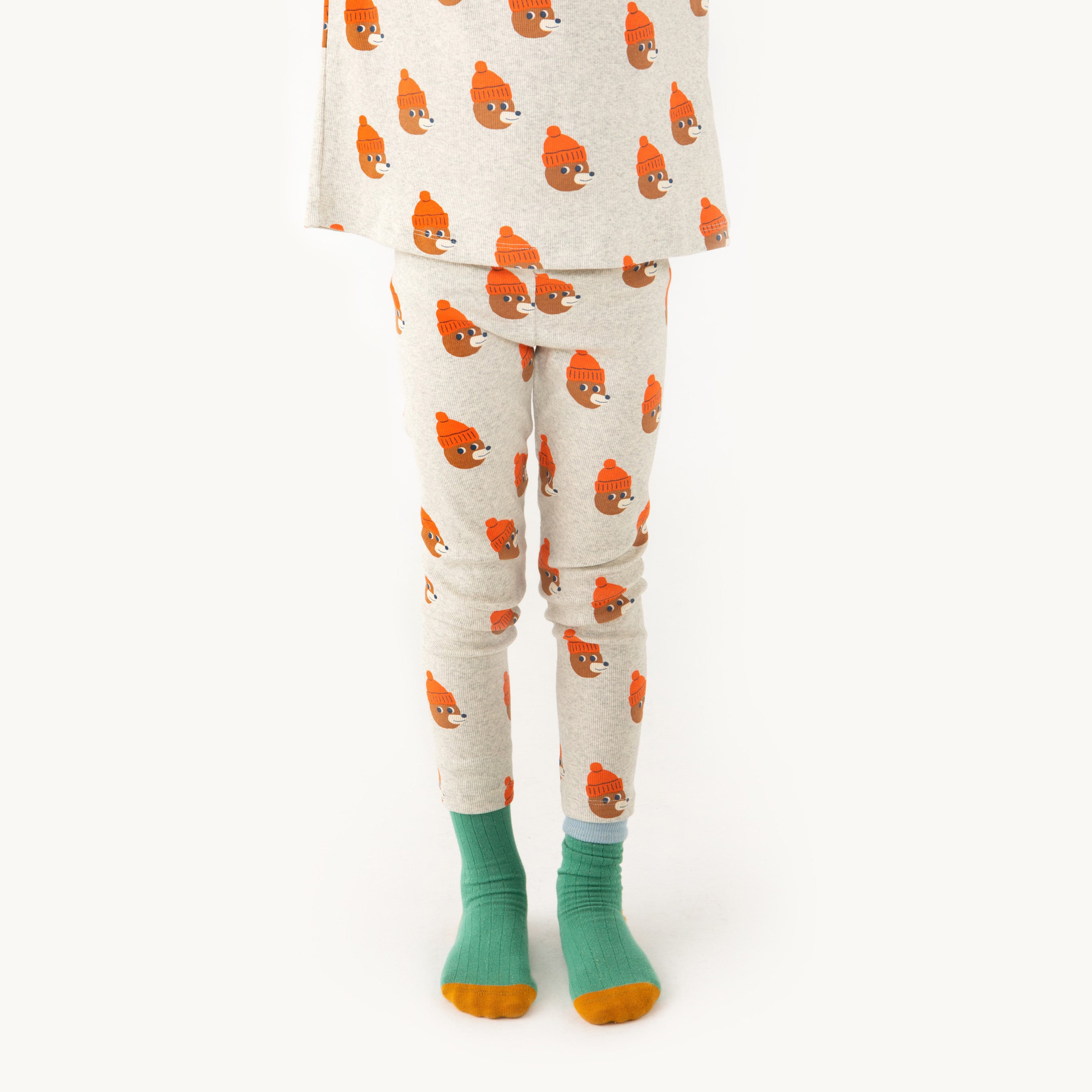 Boys & Girls Grey Printed Cotton Leggings