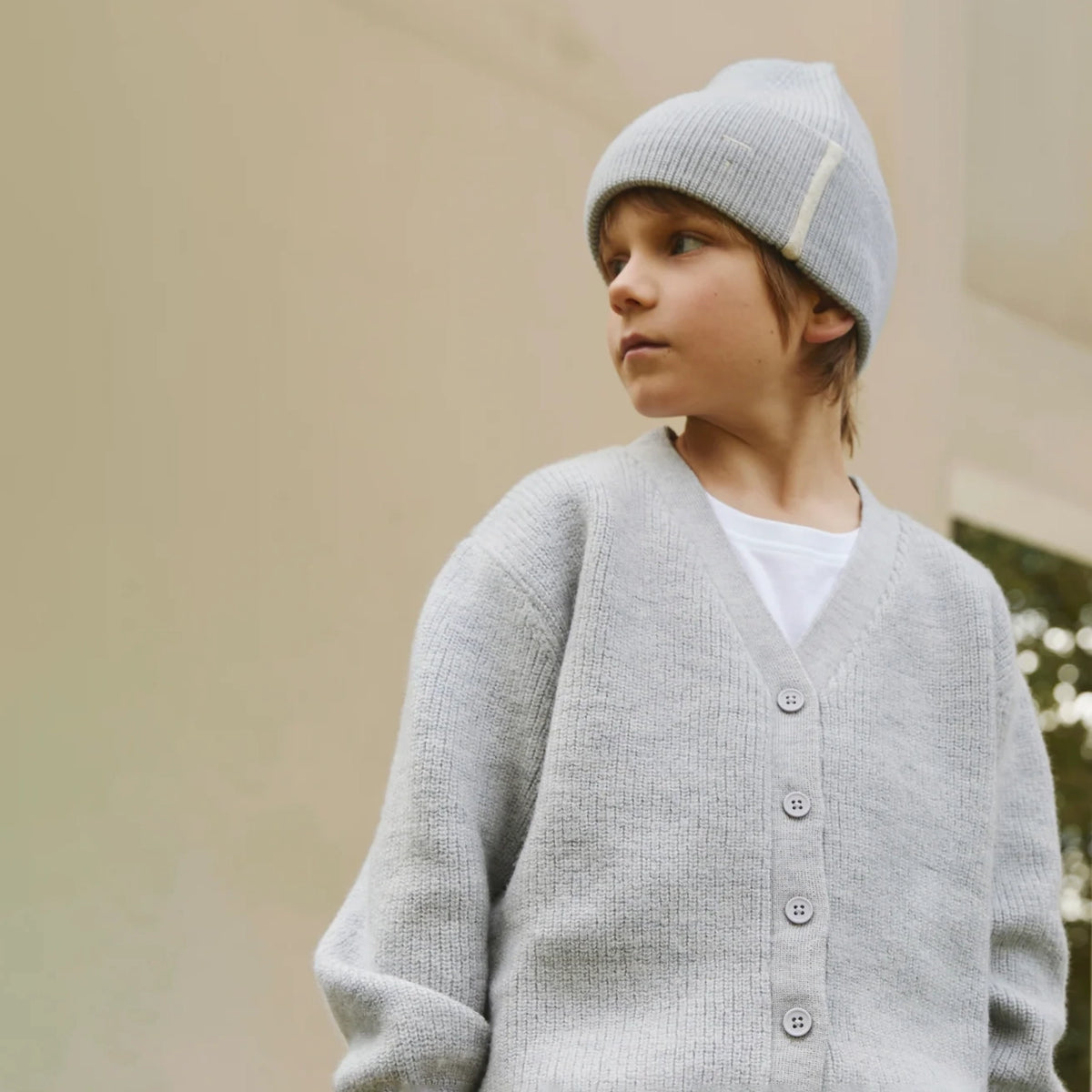 Boys & Girls Grey Knit Wool Hat