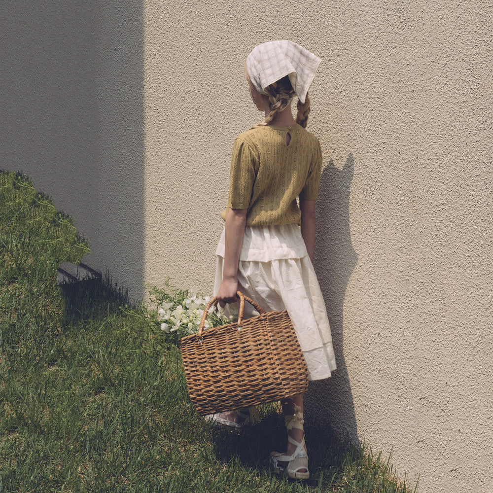 Girls Cream Cotton Skirt