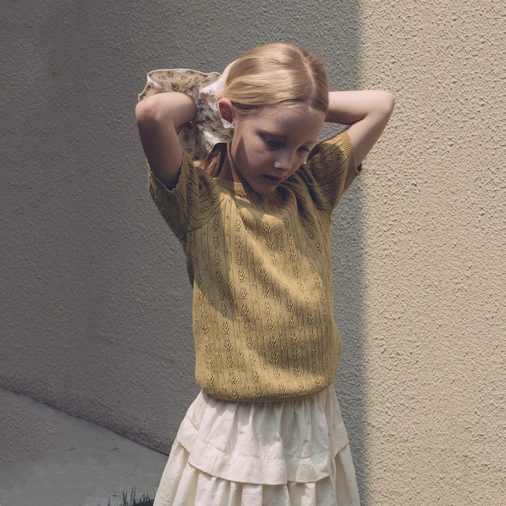 Girls Cream Cotton Skirt