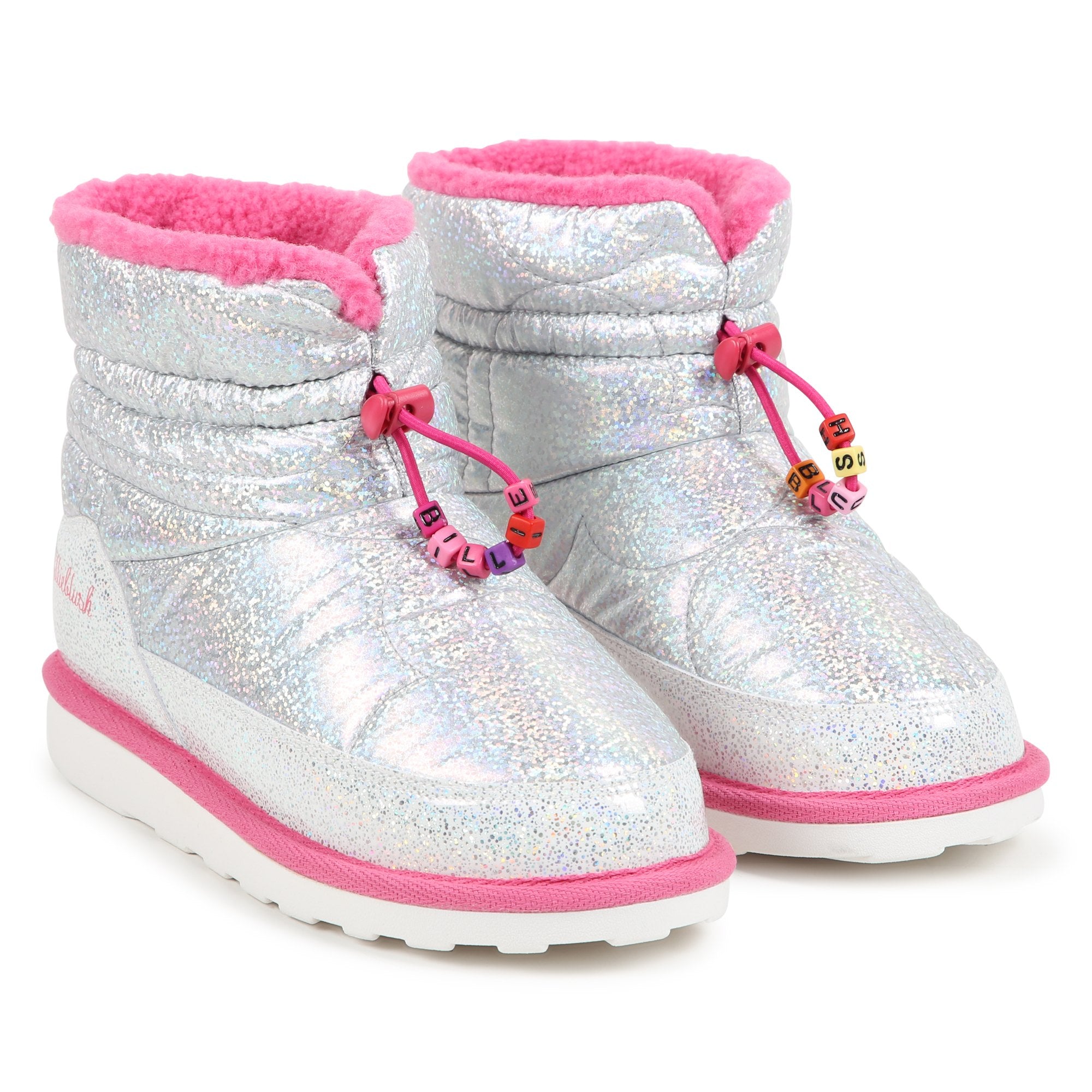 Girls Silver Glitter Boots