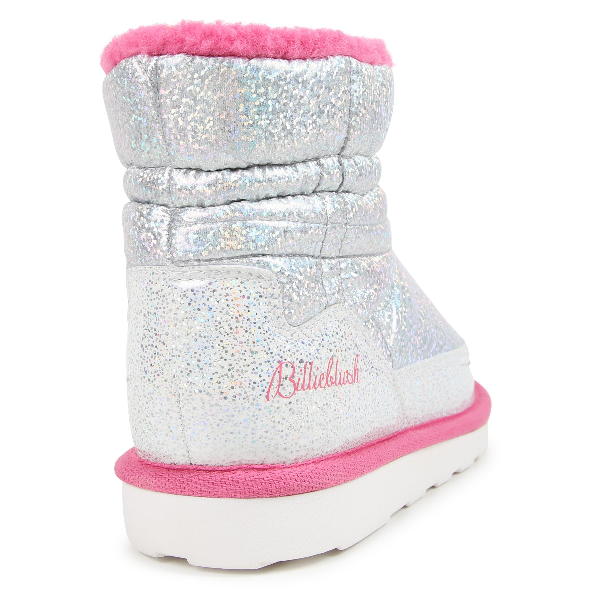 Girls Silver Glitter Boots