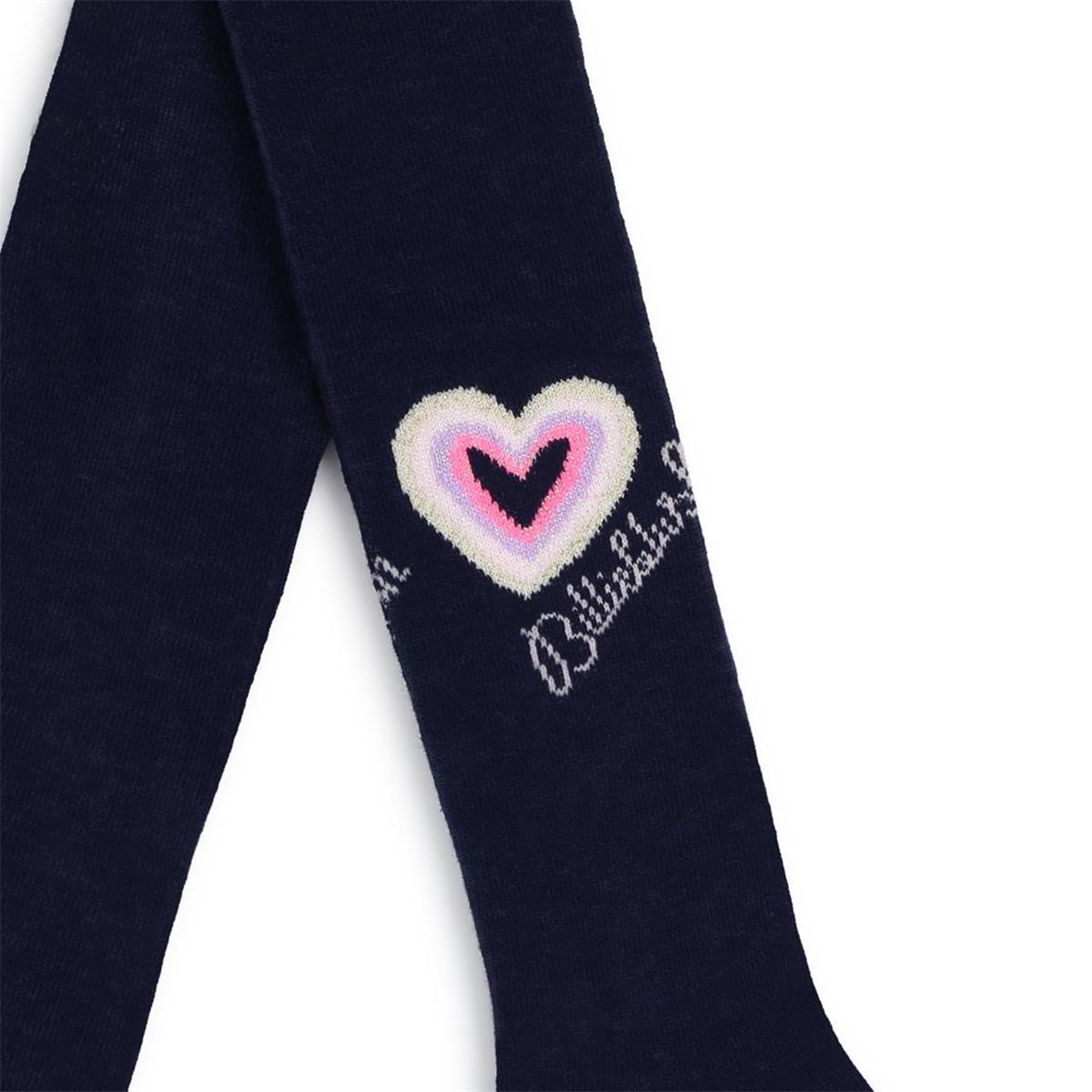 Girls Dark Blue Cotton Tights