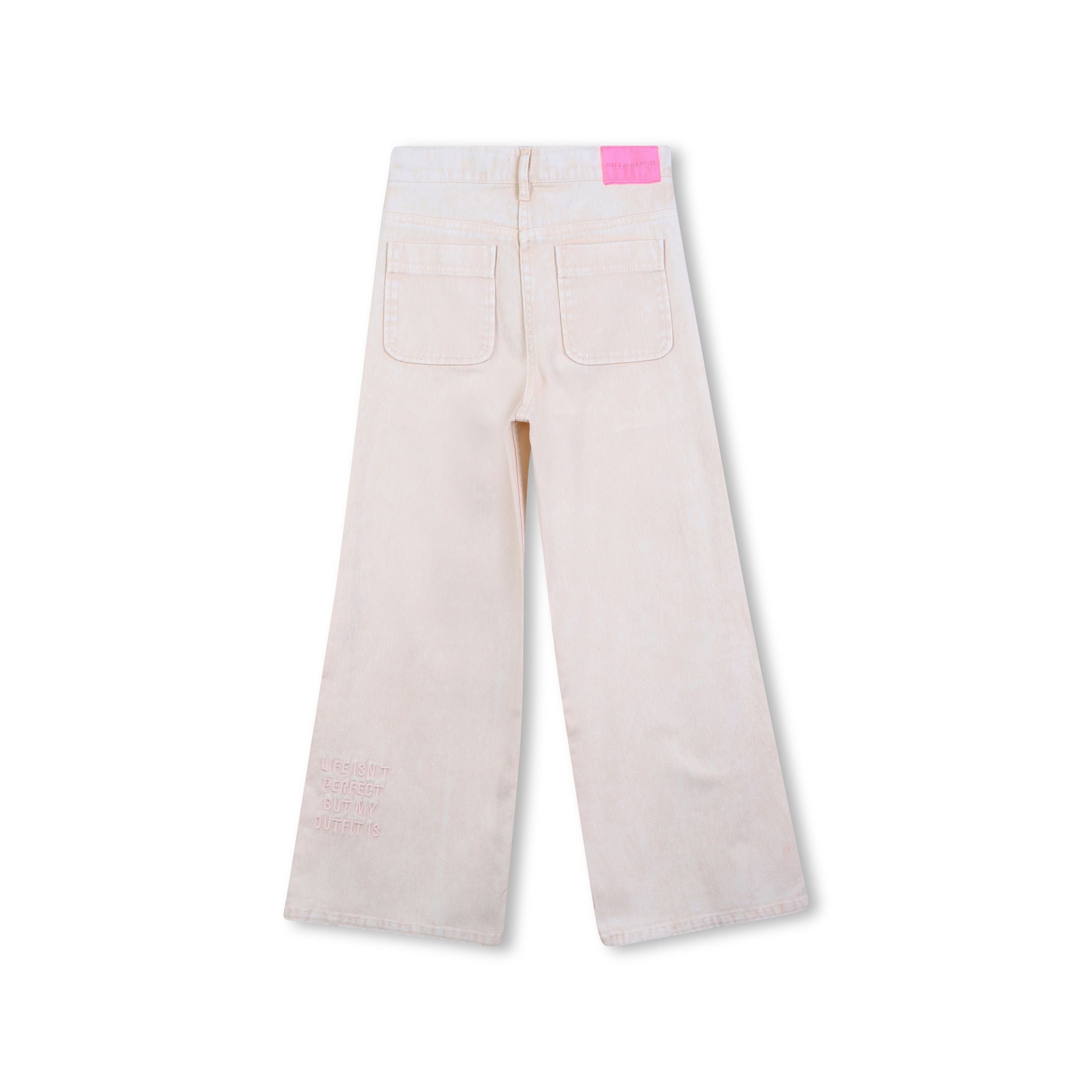 Girls Beige Denim Trousers