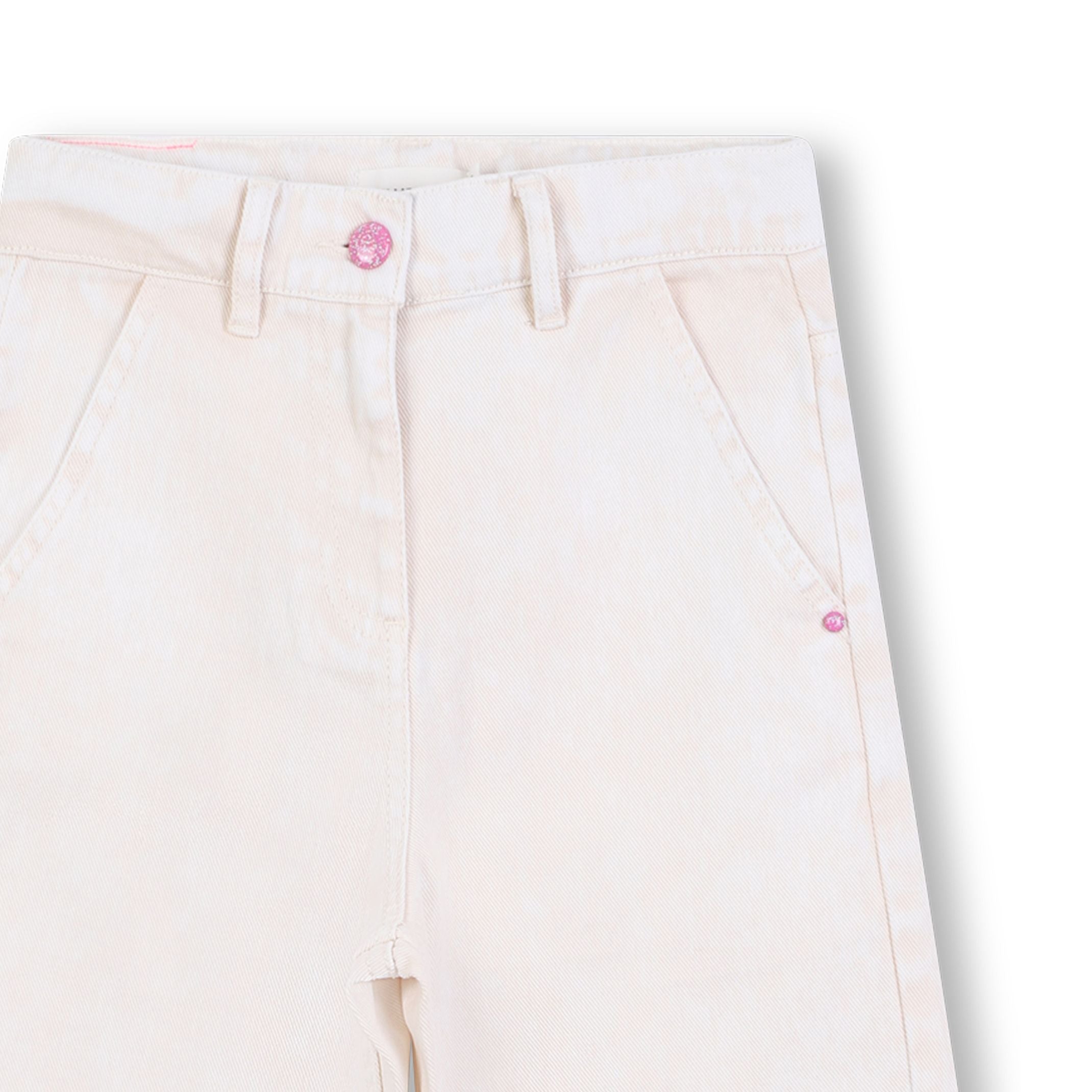 Girls Beige Denim Trousers