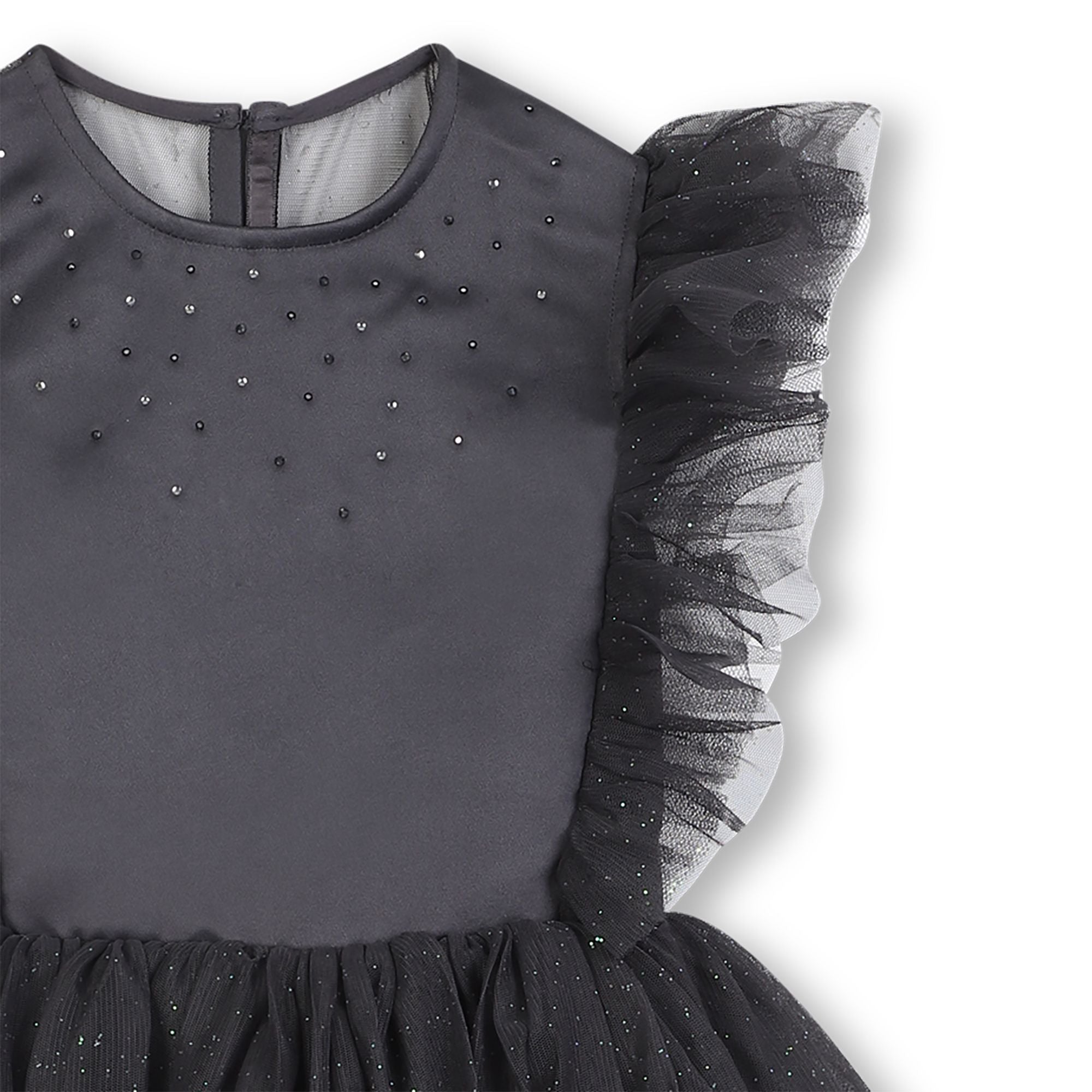 Girls Dark Grey Tulle Dress