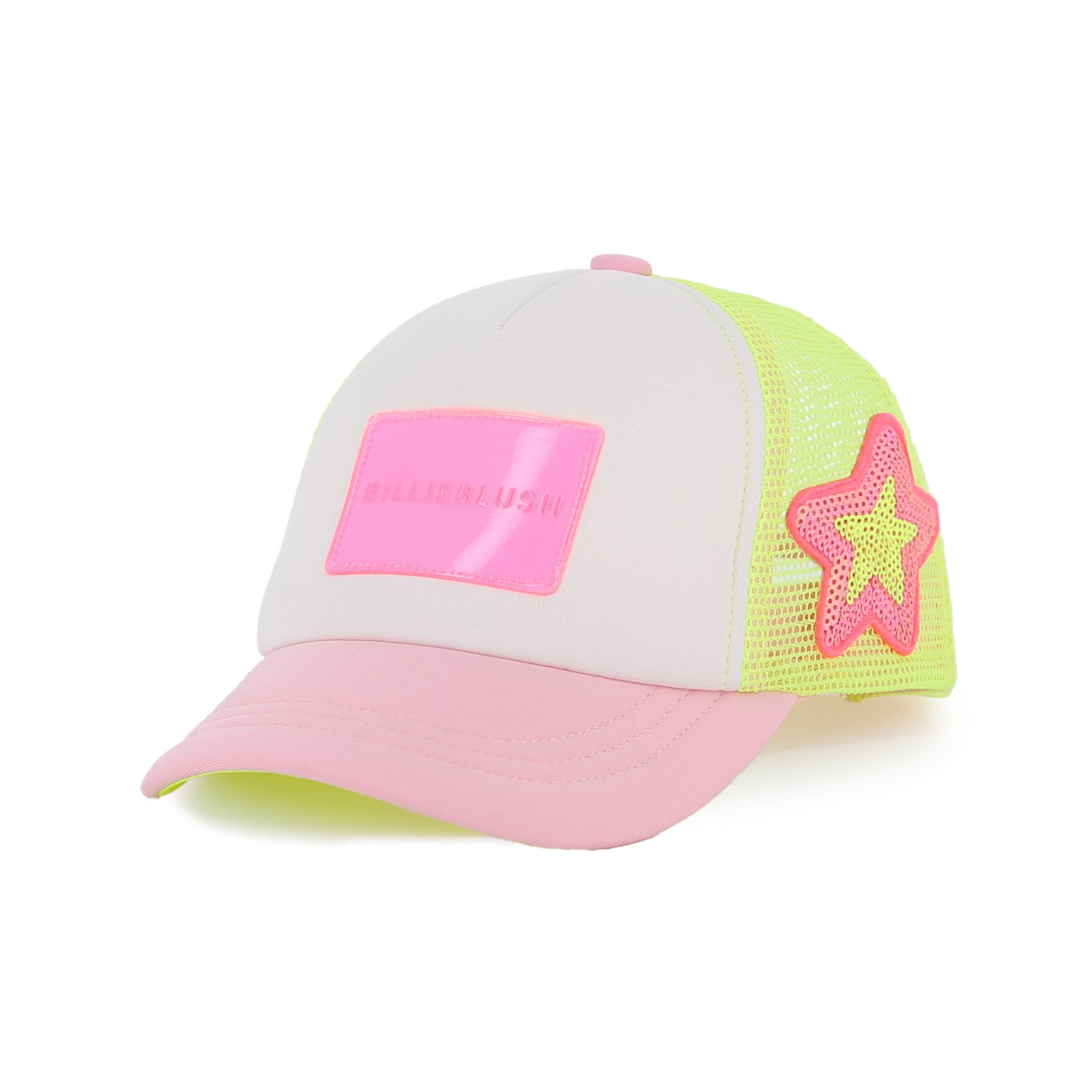 Girls Pink & Yellow Mesh Baseball Cap