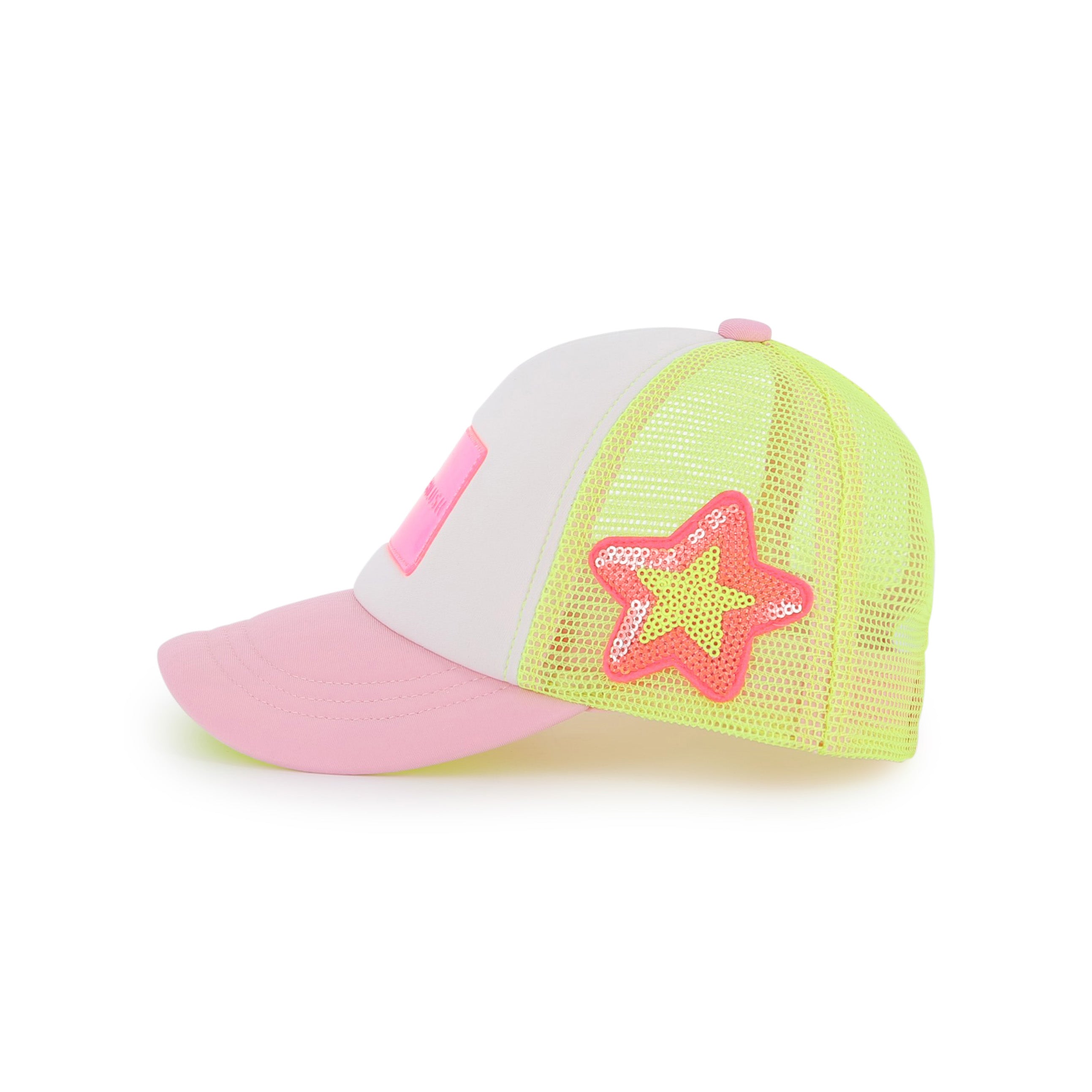 Girls Pink & Yellow Mesh Baseball Cap